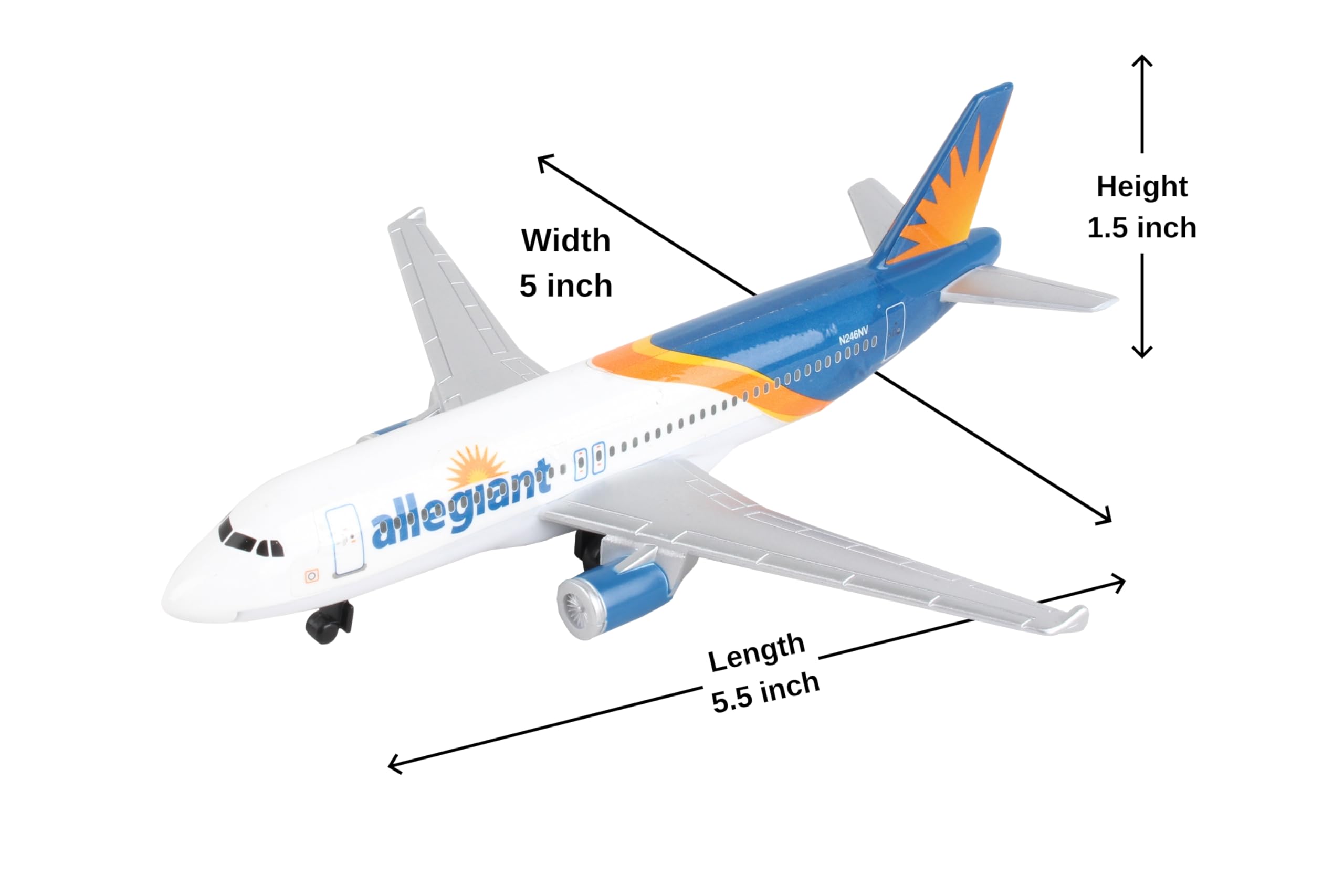 Foto 6 pulgar | Avión De Juguete Daron Allegiant Air Die-cast Metal Kids 3+ - Venta Internacional.