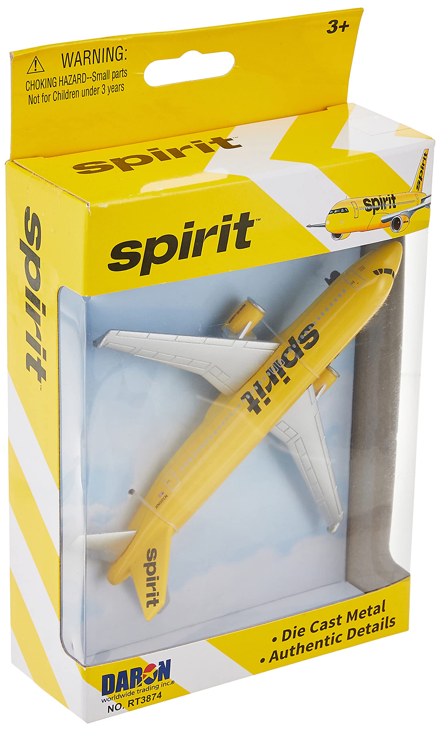 Foto 4 pulgar | Avión De Juguete Daron Spirit Airlines De Metal Fundido A Presión Para Niños De 3 Años O Más - Venta Internacional.