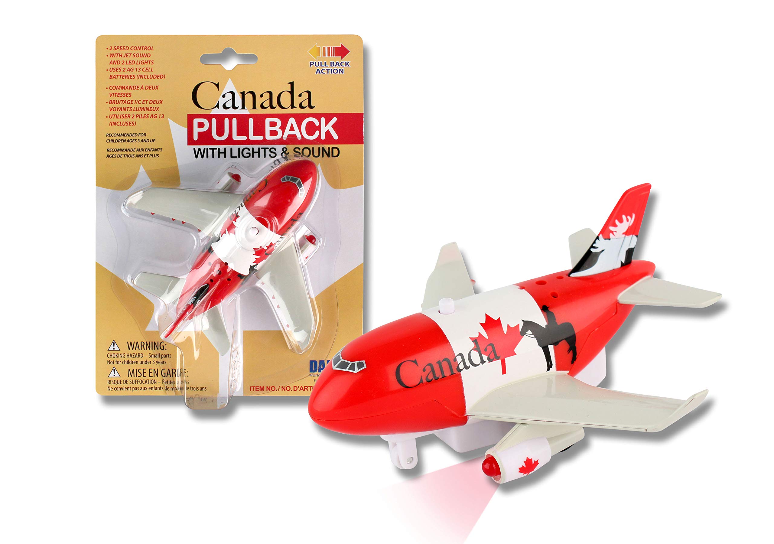 Foto 2 pulgar | Avión Retráctil De Juguete Daron Canada Con Luz Y Sonido - Venta Internacional.