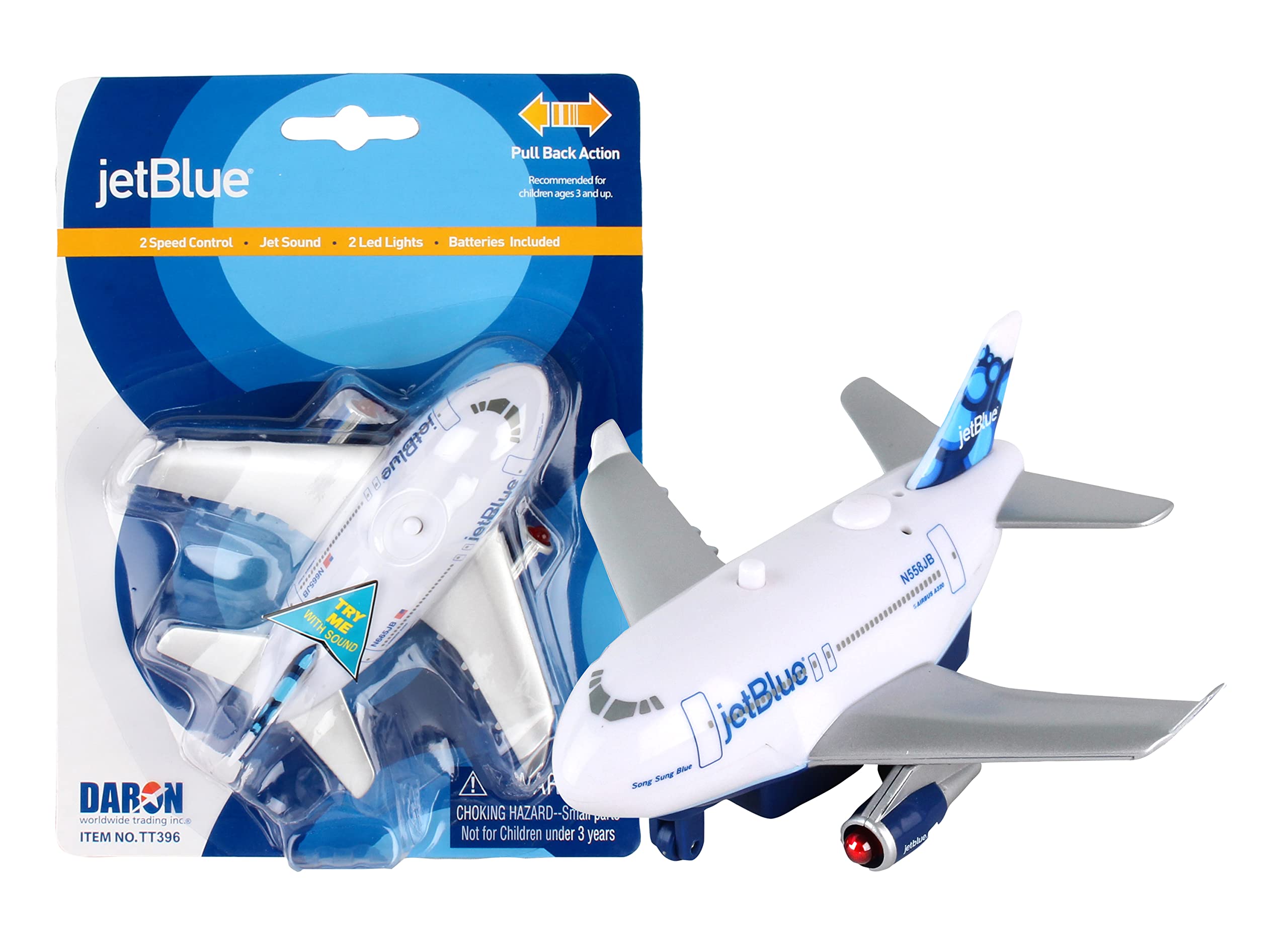 Juguete Plegable Daron Jetblue Airways Con Luces Y Sonido - Venta Internacional.