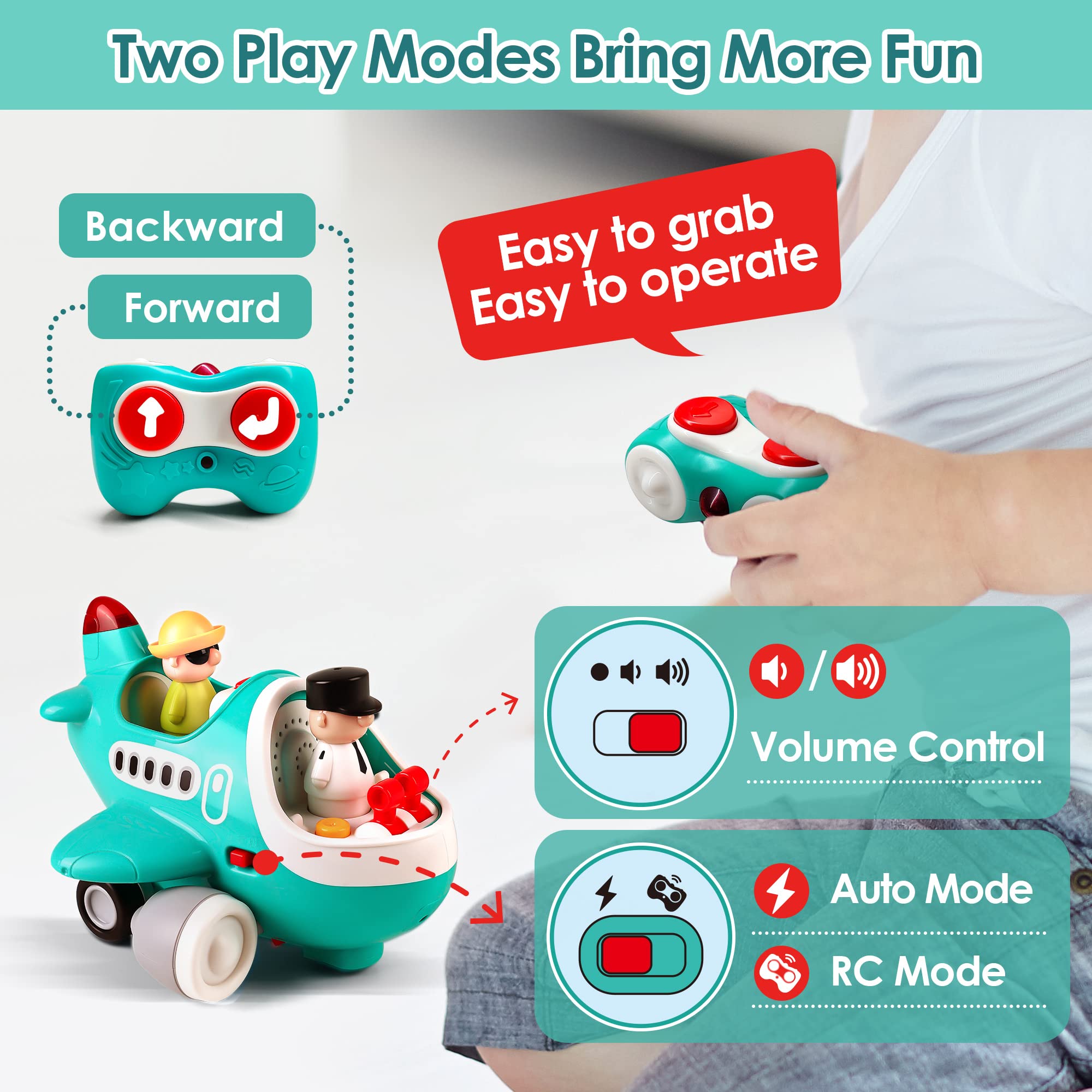 Foto 4 pulgar | Avión de Juguete con Control Remoto iPlay iLearn para Niño de 2 Años - Venta Internacional