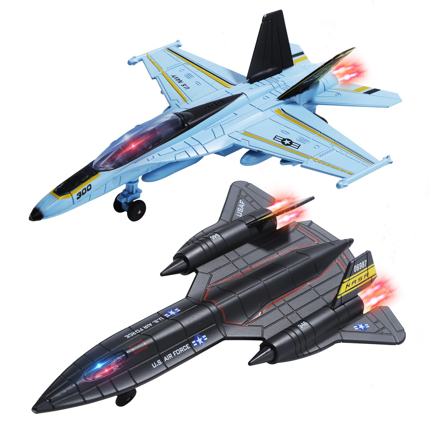 Avión De Juguete Holyfun Double Metal Fighter Army Con Sonido Y Luz - Venta Internacional.