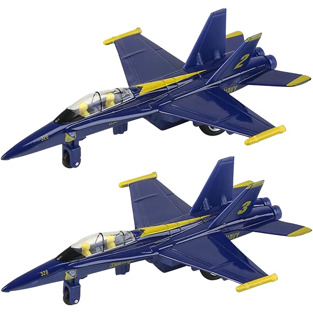 Foto 2 pulgar | Avión De Combate Fundido A Presión Jet Artcreativity F-18 Blue Angel Con Retroceso - Venta Internacional.