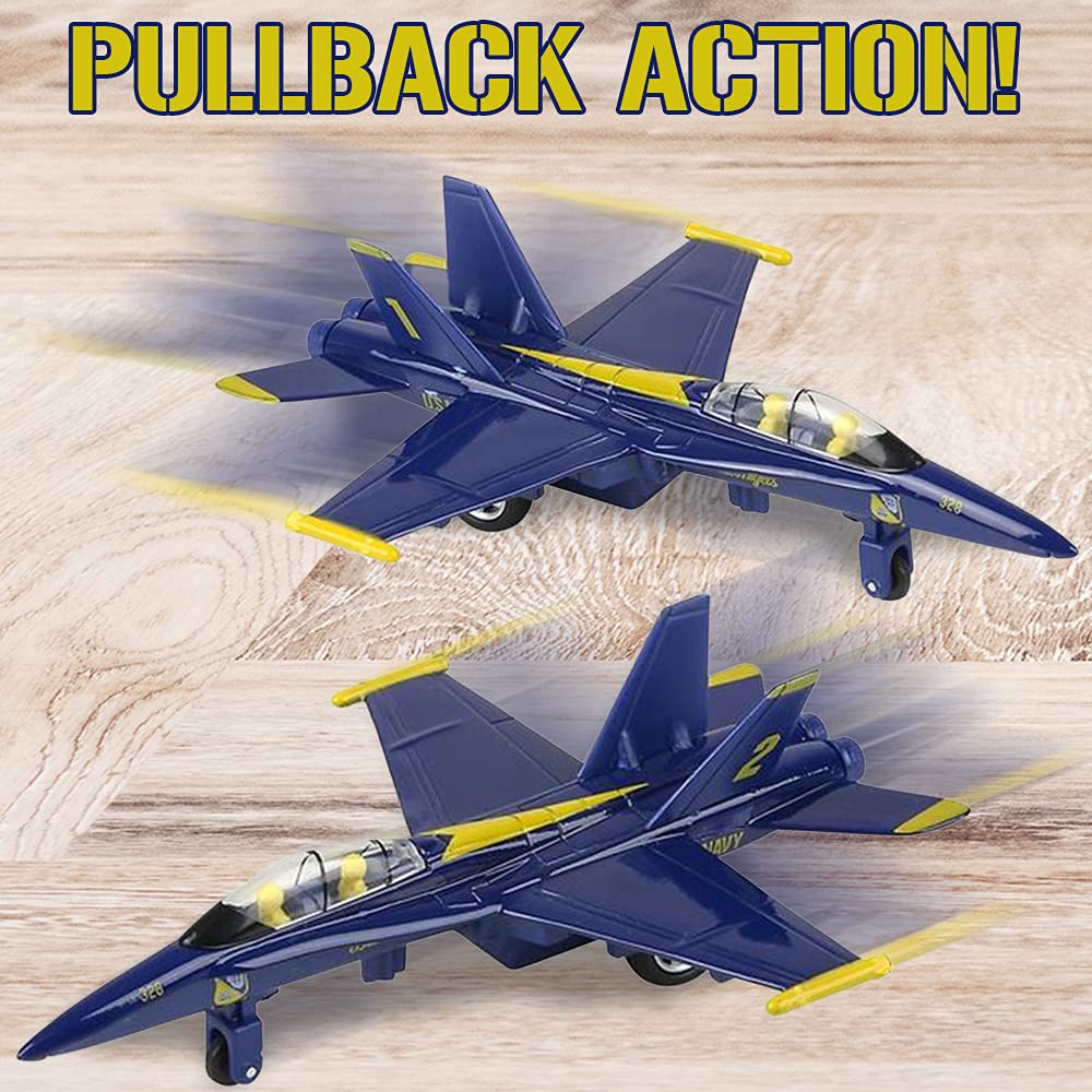 Foto 5 pulgar | Avión De Combate Fundido A Presión Jet Artcreativity F-18 Blue Angel Con Retroceso - Venta Internacional.