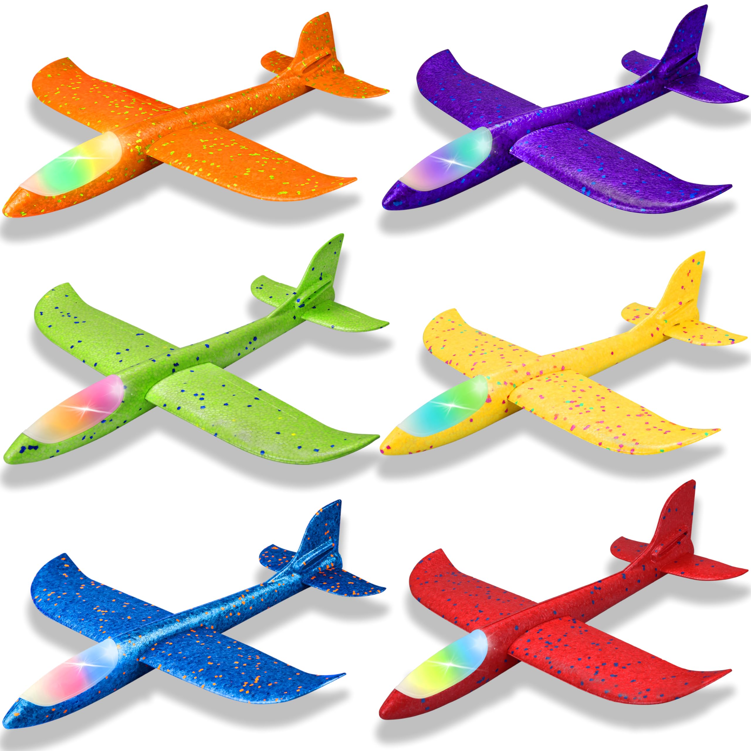 Avión De Espuma Con Luz Led Toy Cuku De 17,5 Cm, Paquete De 6 - Venta Internacional.