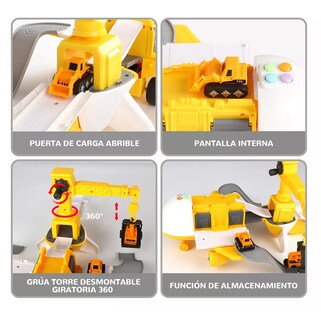Foto 3 | Grúa de Juguete Avión Transformer Amarilla 3 en 1 con Luz y Música