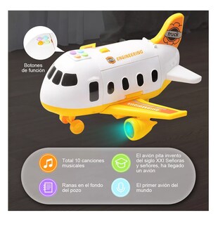 Foto 5 | Grúa de Juguete Avión Transformer Amarilla 3 en 1 con Luz y Música