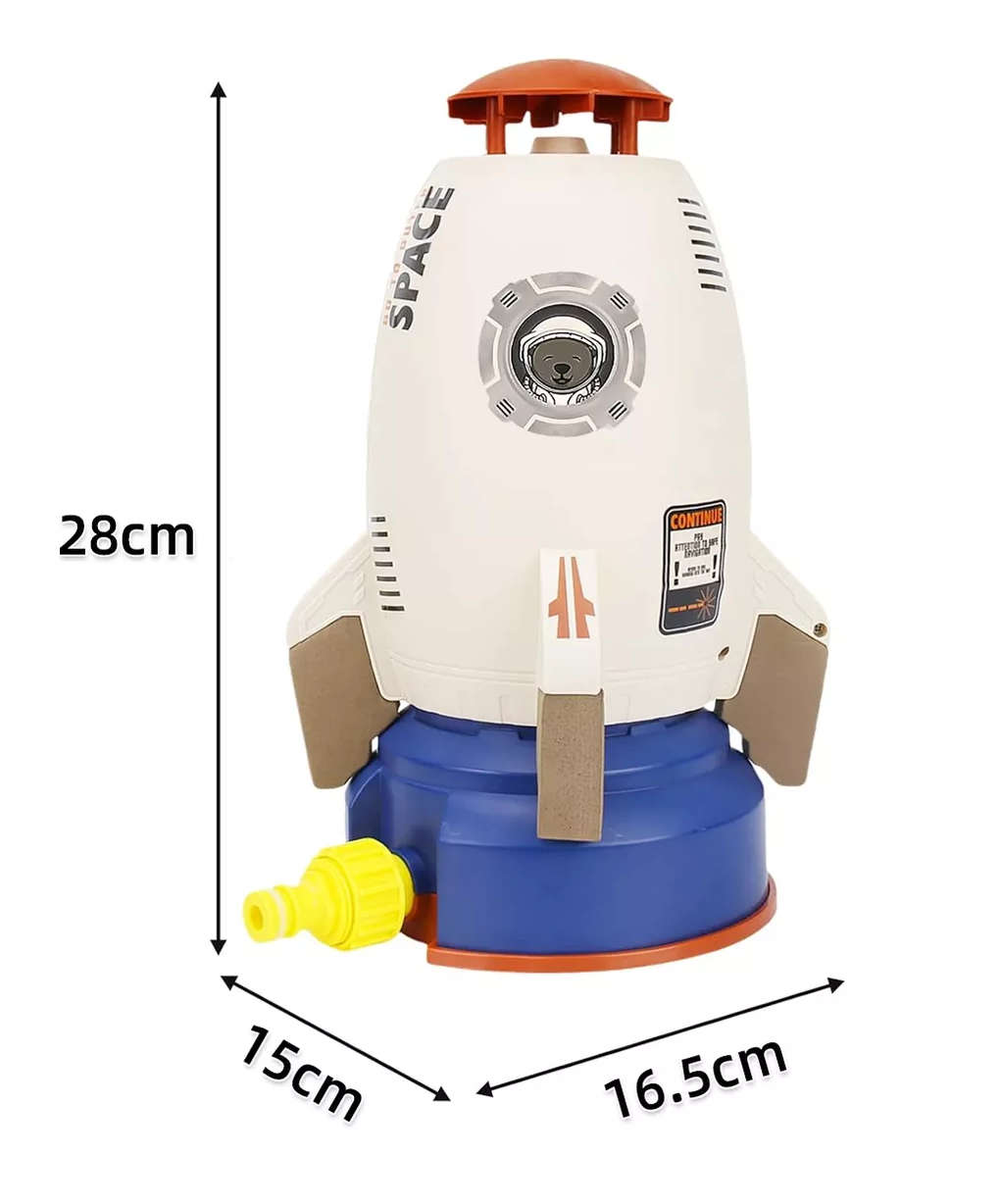 Foto 4 pulgar | Juguete Para Niños Rociador De Agua Aspersor Cohete Espacial Cafe Azul