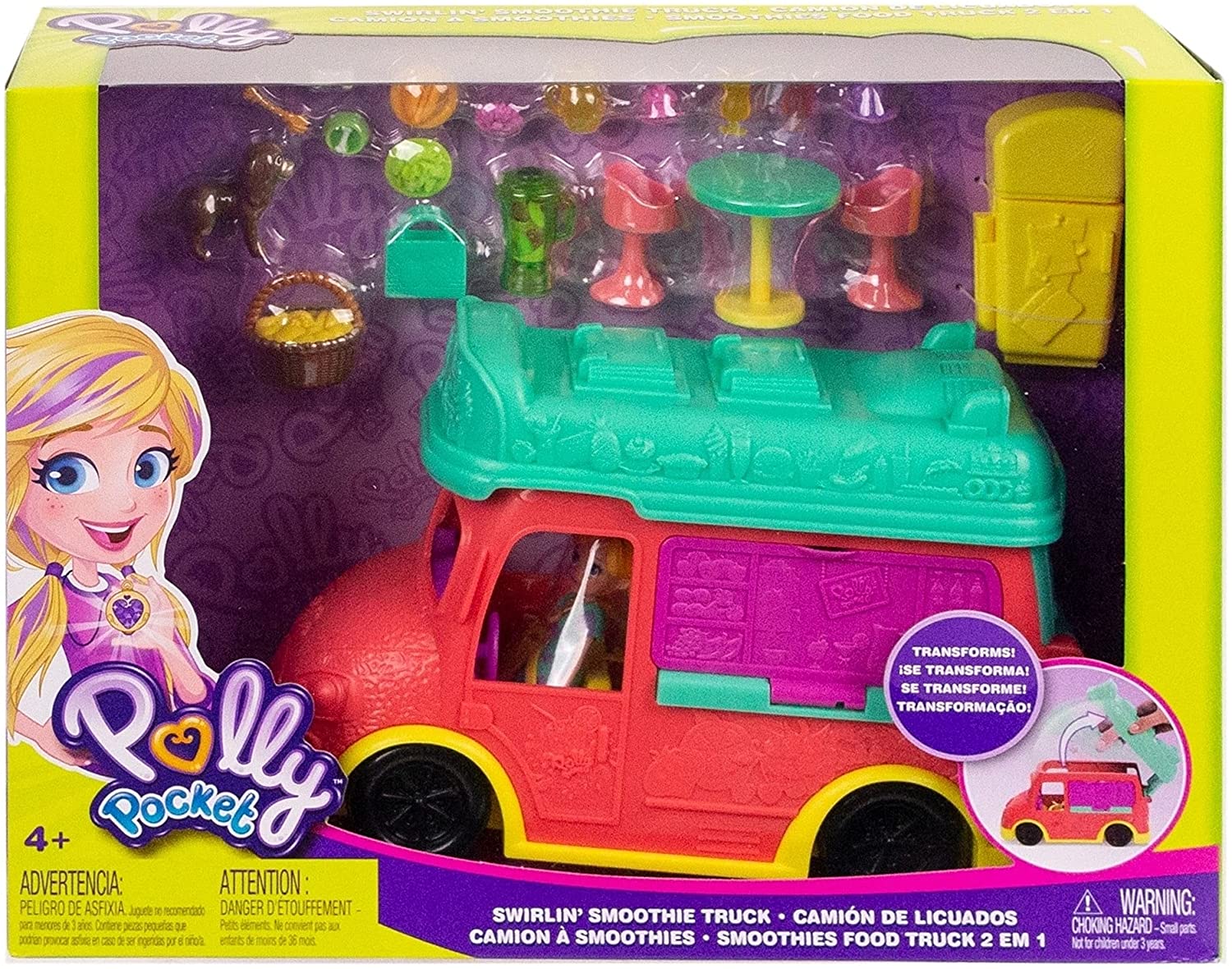 Foto 2 pulgar | Polly Pocket Camión de Licuados Food Truck Mattel