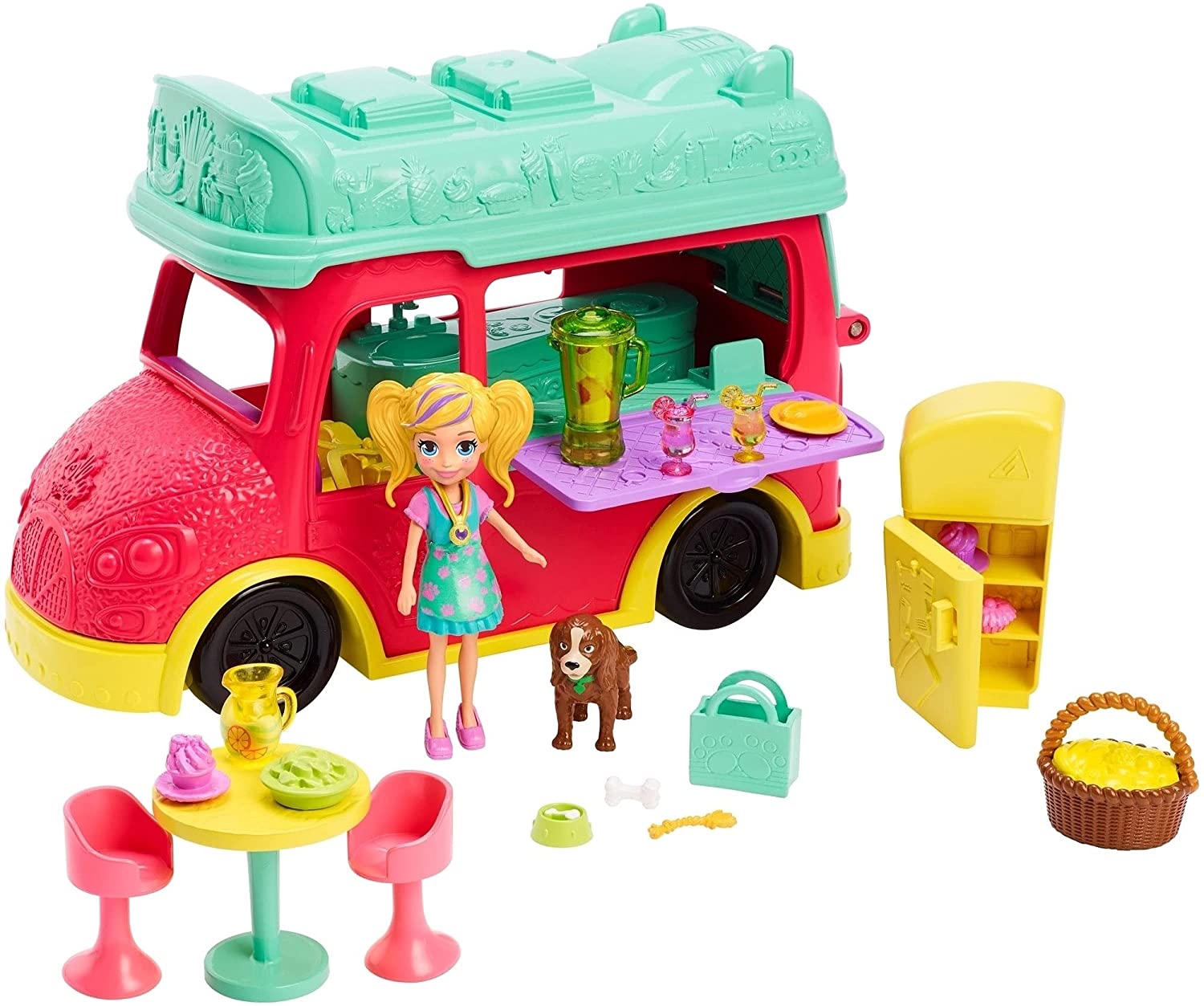 Foto 7 pulgar | Polly Pocket Camión de Licuados Food Truck Mattel