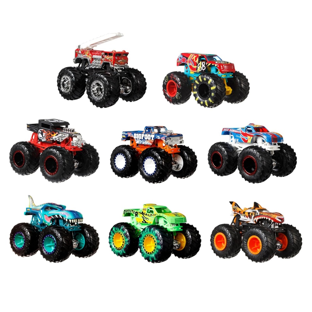 Foto 3 pulgar | Hot Wheels Pack 8 Monster Trucks Camionetas Monstruo Hdb12 Mattel