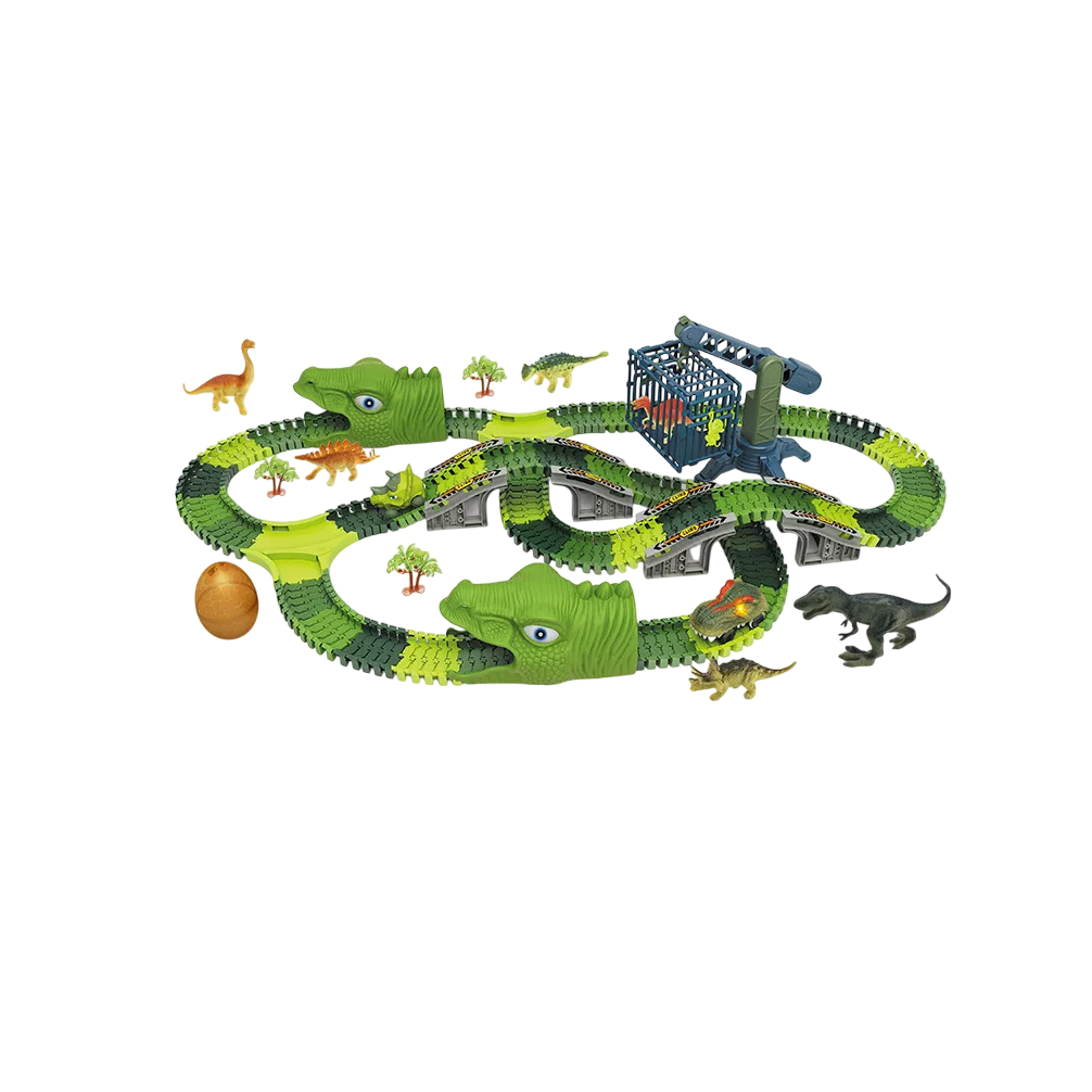 Pista de Dinosaurio DIY con 2 Coches 277 Piezas