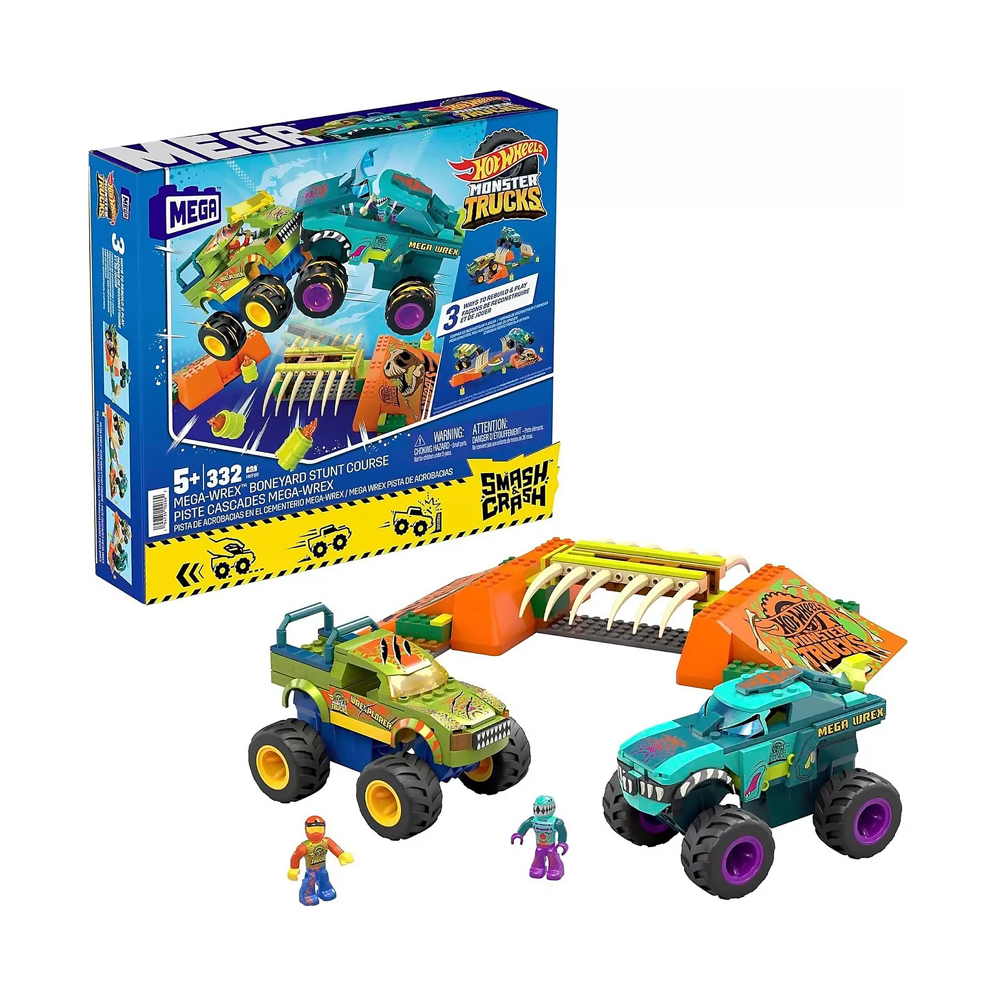 Foto 2 | Mega Bloks Hot Wheels Monster Trucks Mega-wrex Pista De Acrobacias En El Cementerio