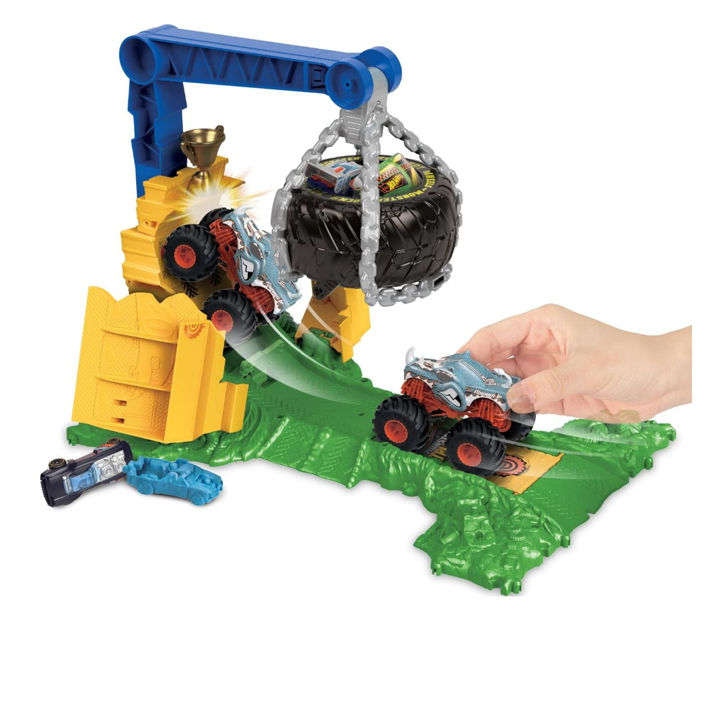 Foto 5 pulgar | Pista Hot Wheels Monster Trucks Smashers Lanzador Htp18