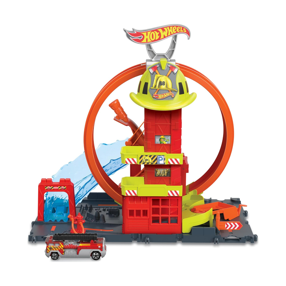Hot Wheels City Pista Estacion De Bomberos Gnm23 Mattel