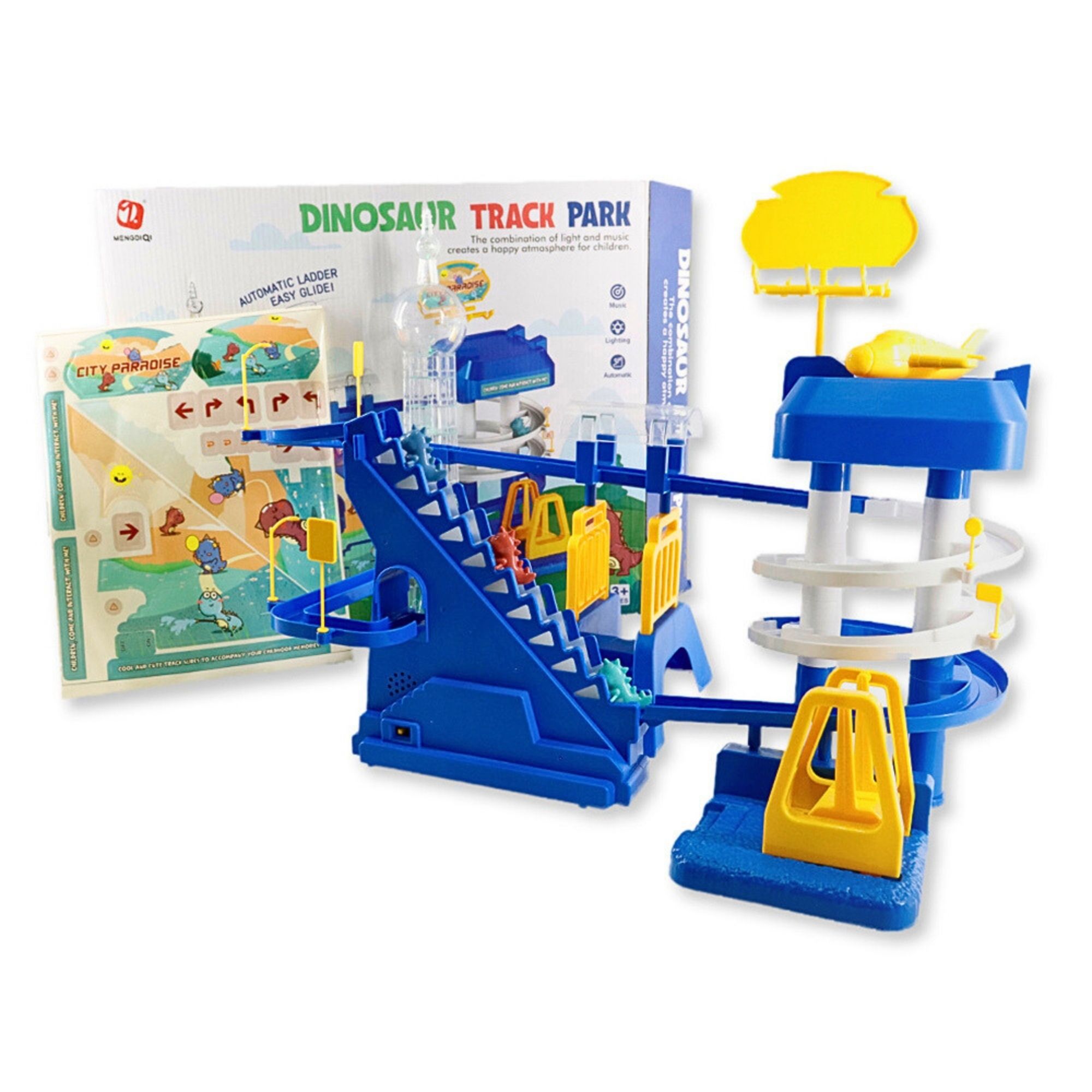 Juguete Con Pistas De Dinosaurio Para Niños Color Azul
