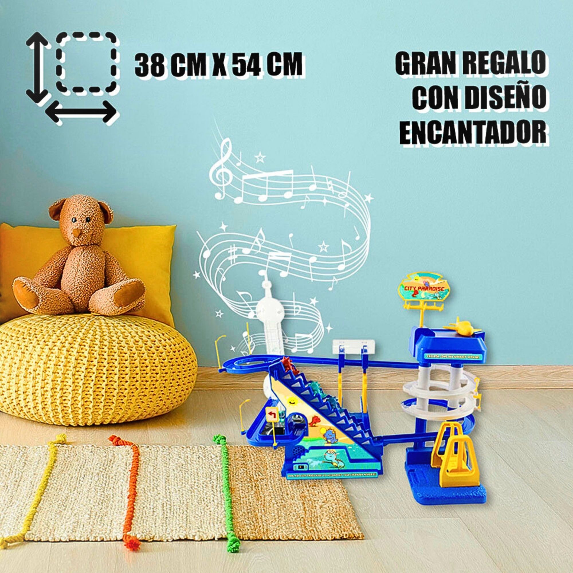Foto 5 pulgar | Juguete Con Pistas De Dinosaurio Para Niños Color Azul