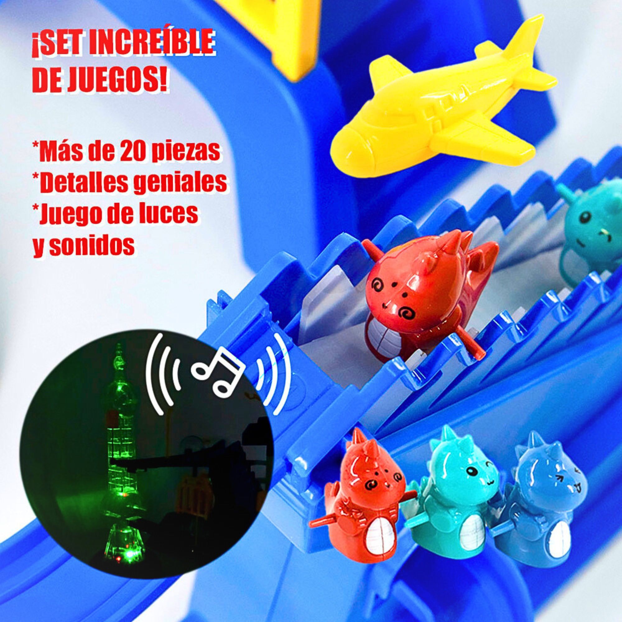 Foto 9 pulgar | Juguete Con Pistas De Dinosaurio Para Niños Color Azul
