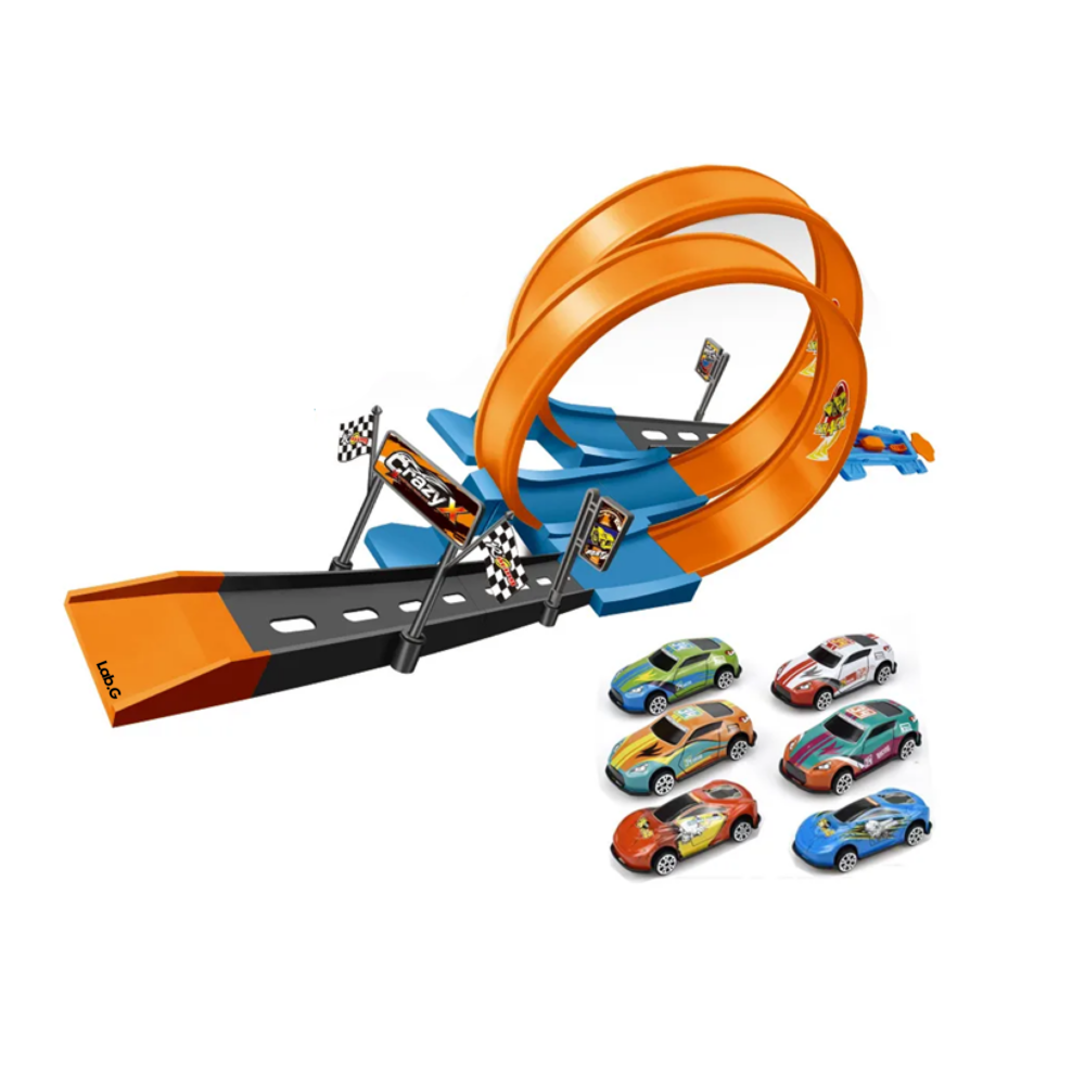 Foto 1 | Pista De Carros Con 6 Coches Deportivo Lab.g, Multicolor