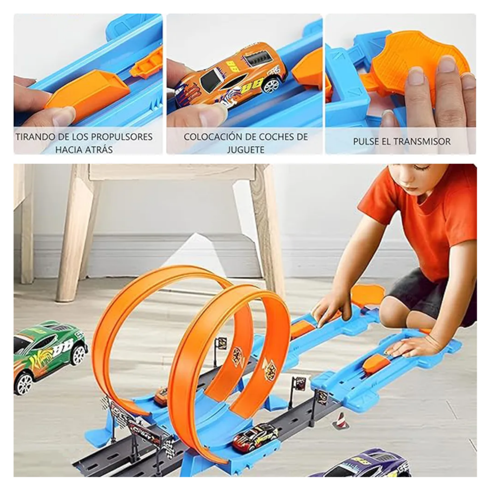 Foto 4 pulgar | Pista De Carros Con 6 Coches Deportivo Lab.g, Multicolor
