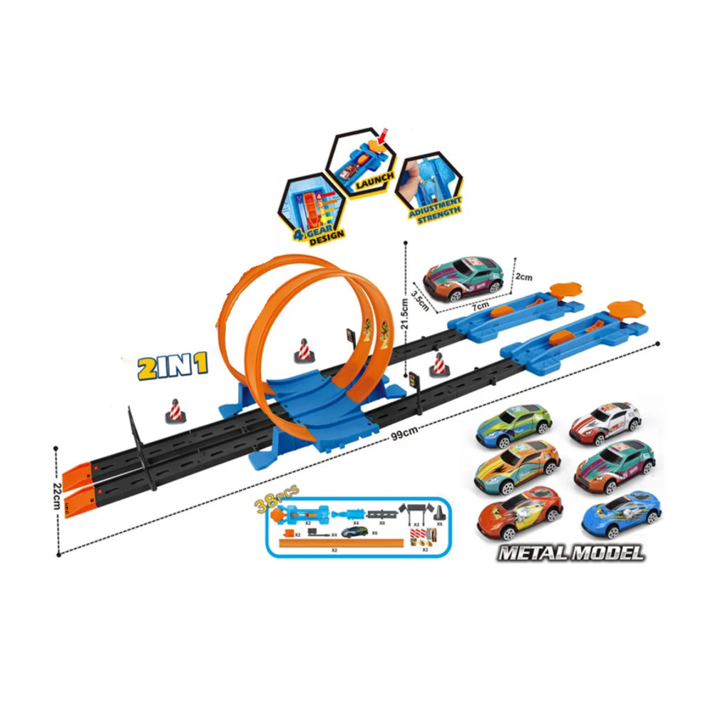 Foto 5 pulgar | Pista De Carros Con 6 Coches Deportivo Lab.g, Multicolor
