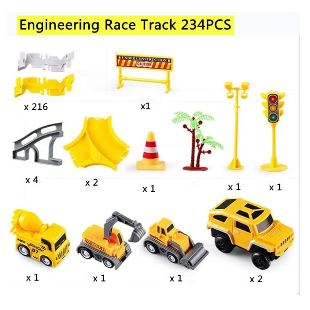 Foto 4 pulgar | Juego Flexible De Pistas Carros 252pz Belug  Amarillo Gris