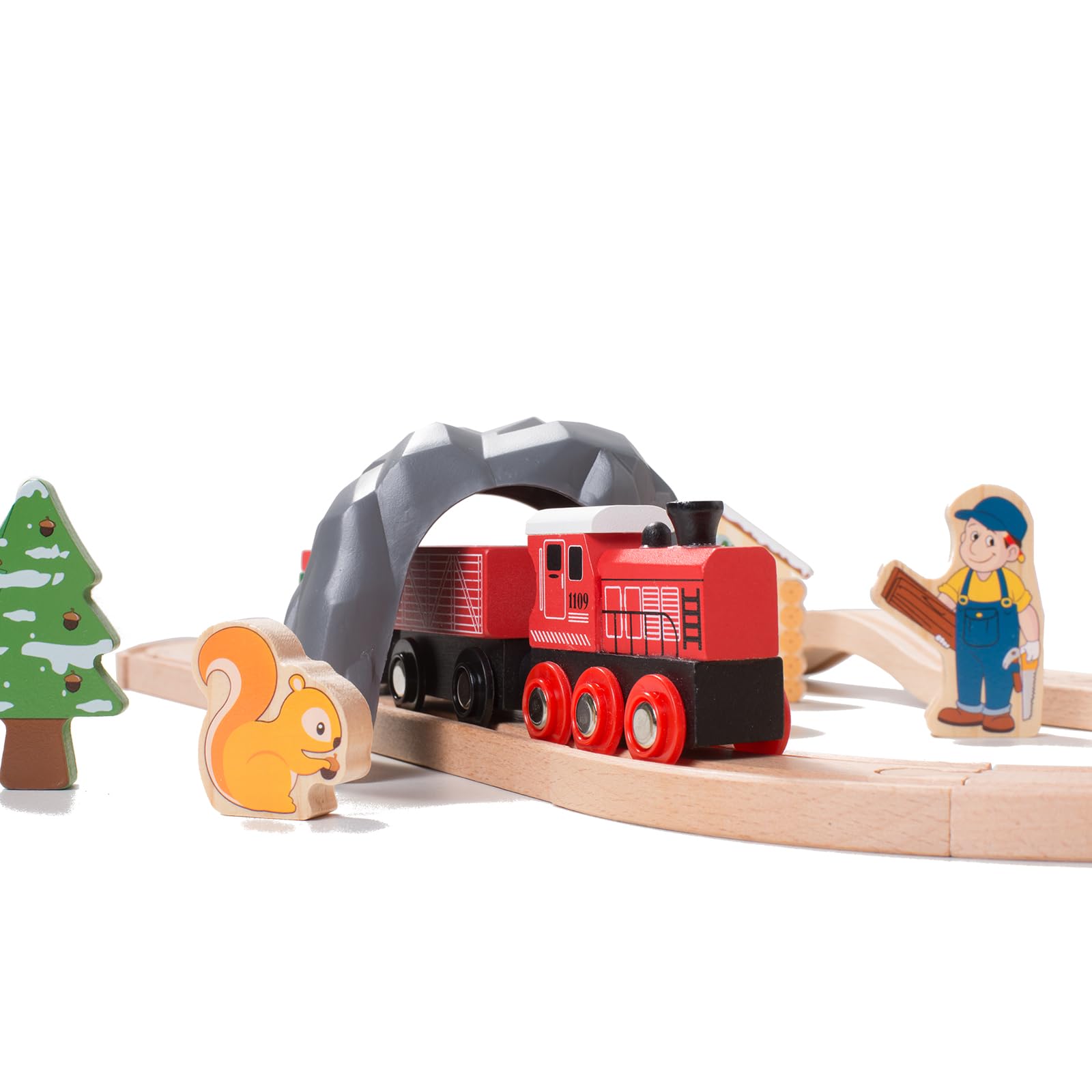 Foto 5 pulgar | Venta Internacional - Juego De Trenes De Madera Con Diseño De Bosque De Judías Gigantes, 36 Unidades, Para Niños Pe