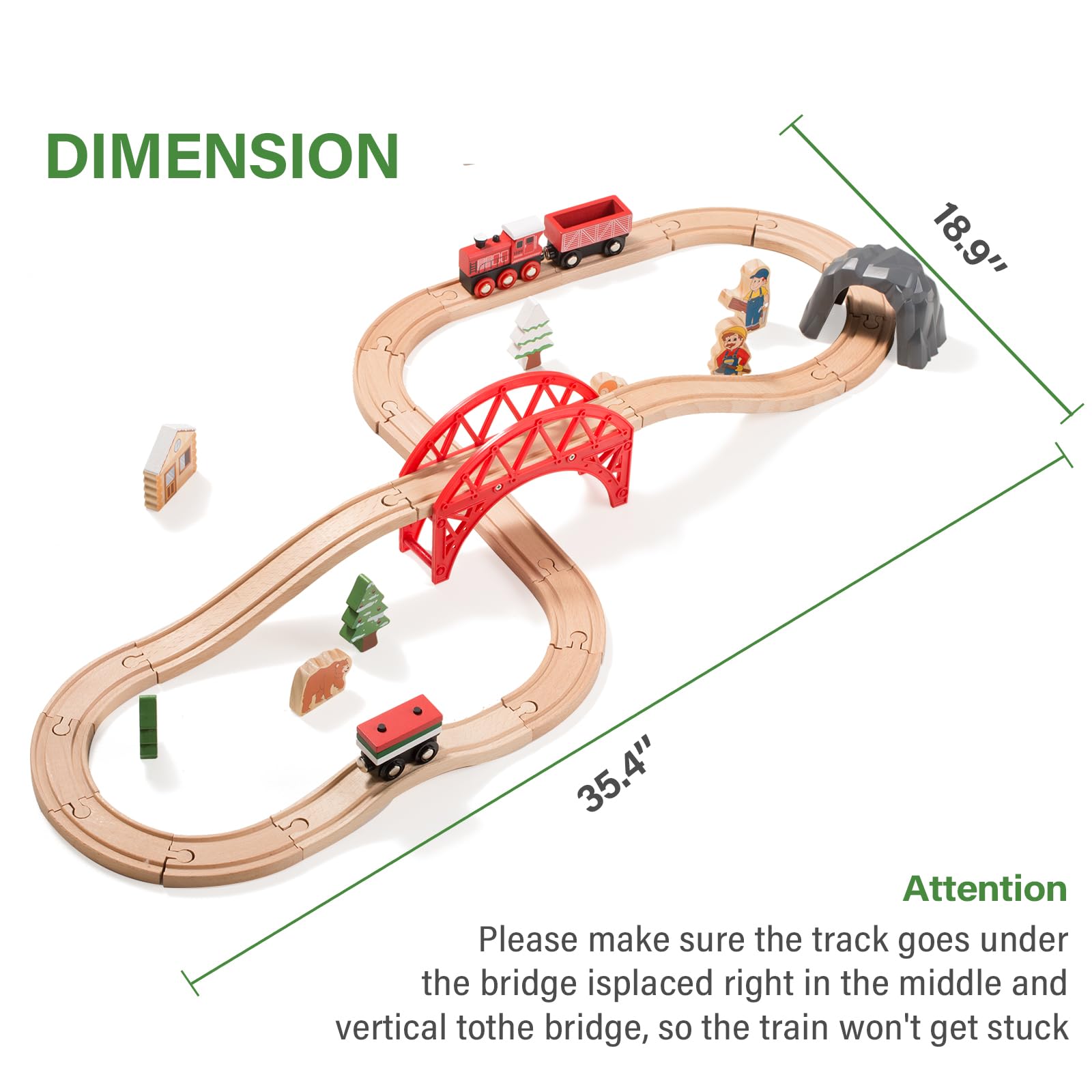 Foto 8 pulgar | Venta Internacional - Juego De Trenes De Madera Con Diseño De Bosque De Judías Gigantes, 36 Unidades, Para Niños Pe