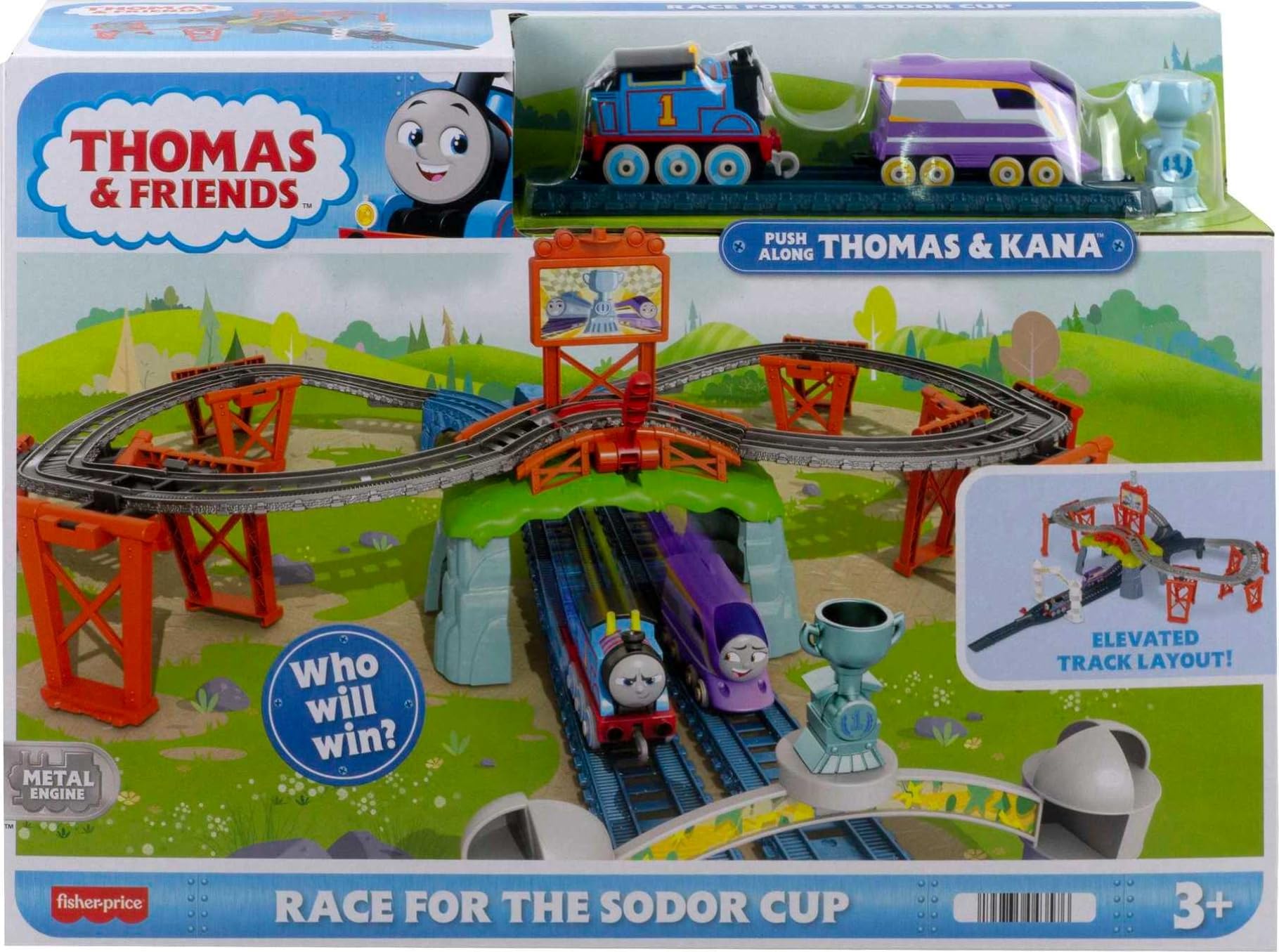 Foto 7 pulgar | Toy Train Set Thomas y Sus Amigos Compiten Por La Copa Sodor - Venta Internacional