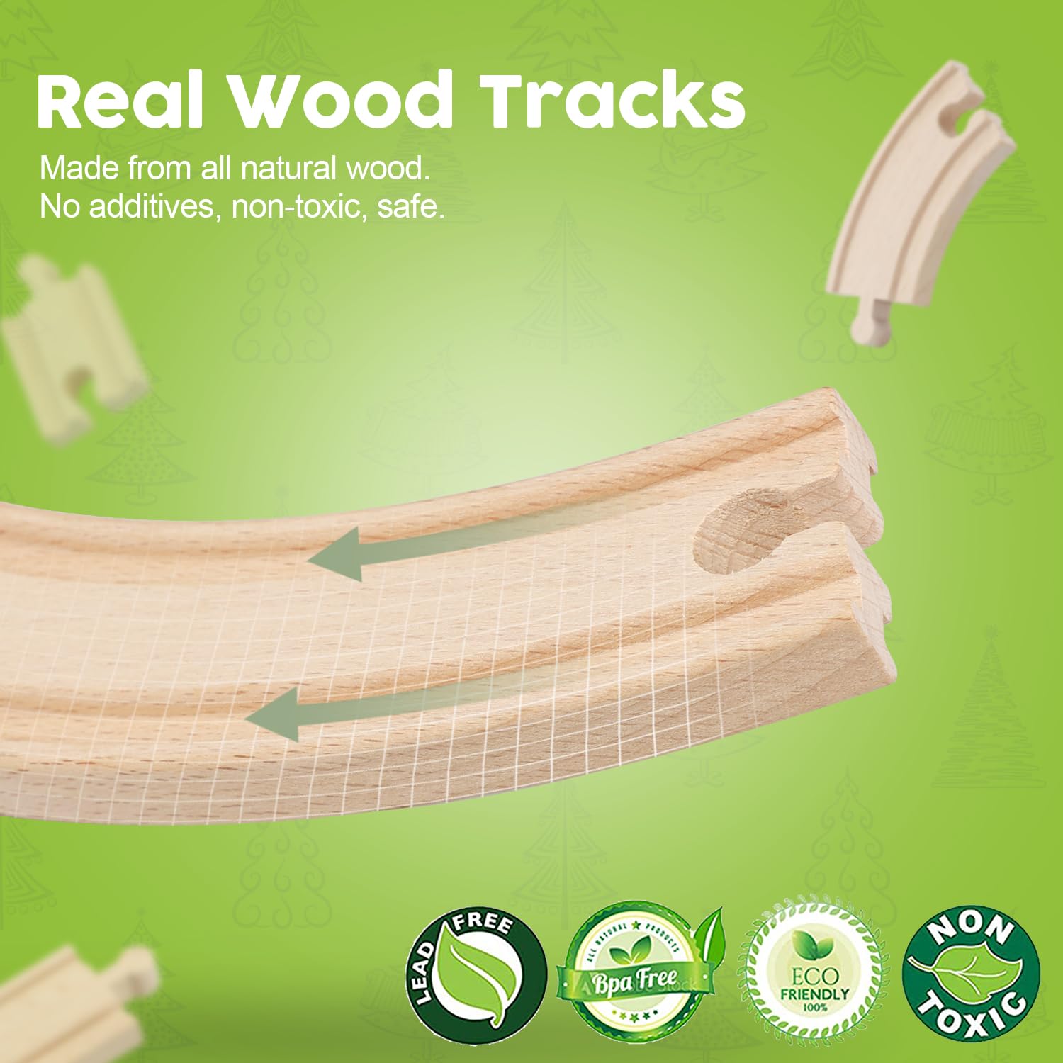 Foto 8 pulgar | Set De Tren Toy Life De Madera Con Grúa, 60 Unidades, Para Niños De 3 Años - Venta Internacional.