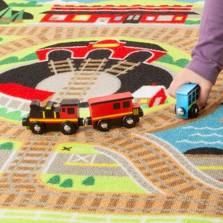 Foto 7 | Alfombra Activity Play Melissa & Doug Round The Rails Con 3 Vagones - Venta Internacional.