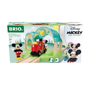 Foto 1 | Set De Tren De Juguete De Madera Brio Disney Mickey Mouse Record & Play - Venta Internacional.