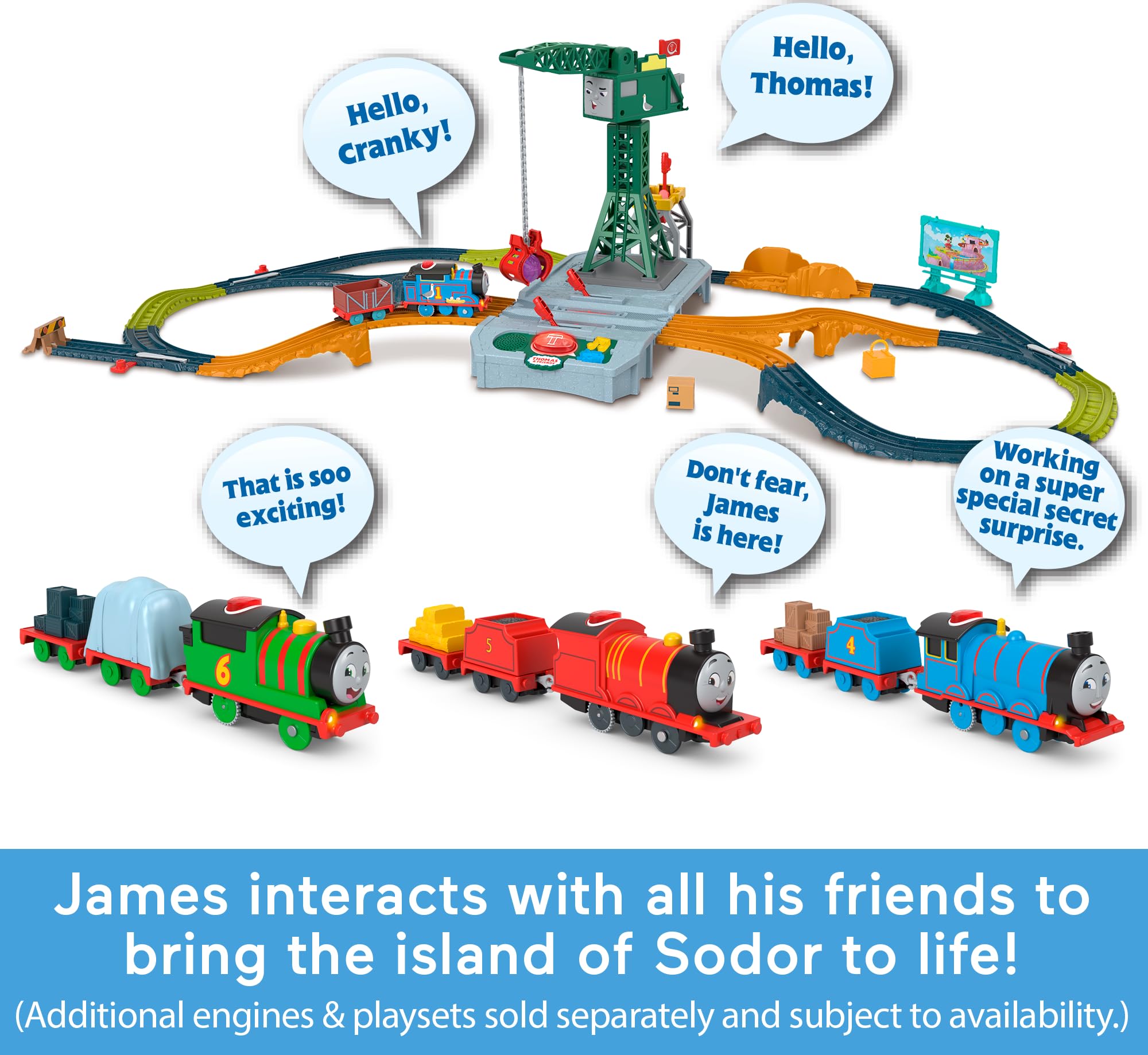 Foto 4 | Tren De Juguete Motorizado Thomas & Friends Talking James Durante Más De 3 Años - Venta Internacional.