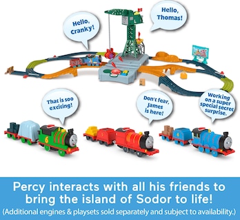 Foto 4 | Tren De Juguete Motorizado Thomas & Friends Talking Percy Durante Más De 3 Años - Venta Internacional.