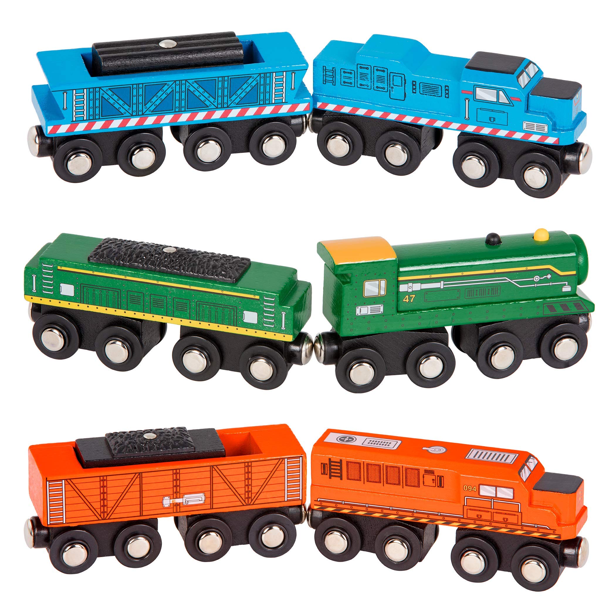 Set De Ferrocarril De Madera Battat Classic Trains, 6 Piezas, Magnético, 3 O Más - Venta Internacional.