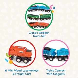 Foto 3 | Set De Ferrocarril De Madera Battat Classic Trains, 6 Piezas, Magnético, 3 O Más - Venta Internacional.