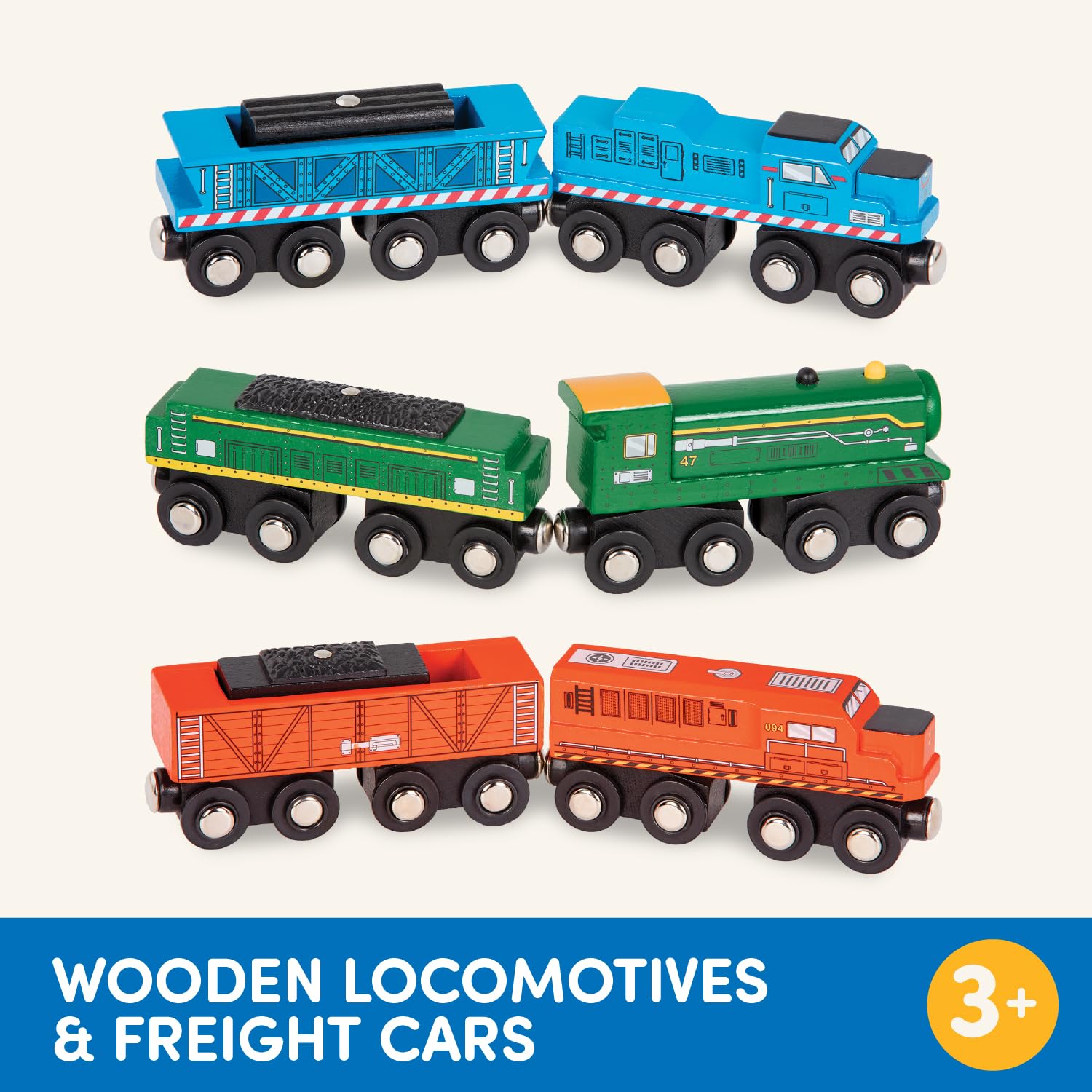 Foto 5 | Set De Ferrocarril De Madera Battat Classic Trains, 6 Piezas, Magnético, 3 O Más - Venta Internacional.