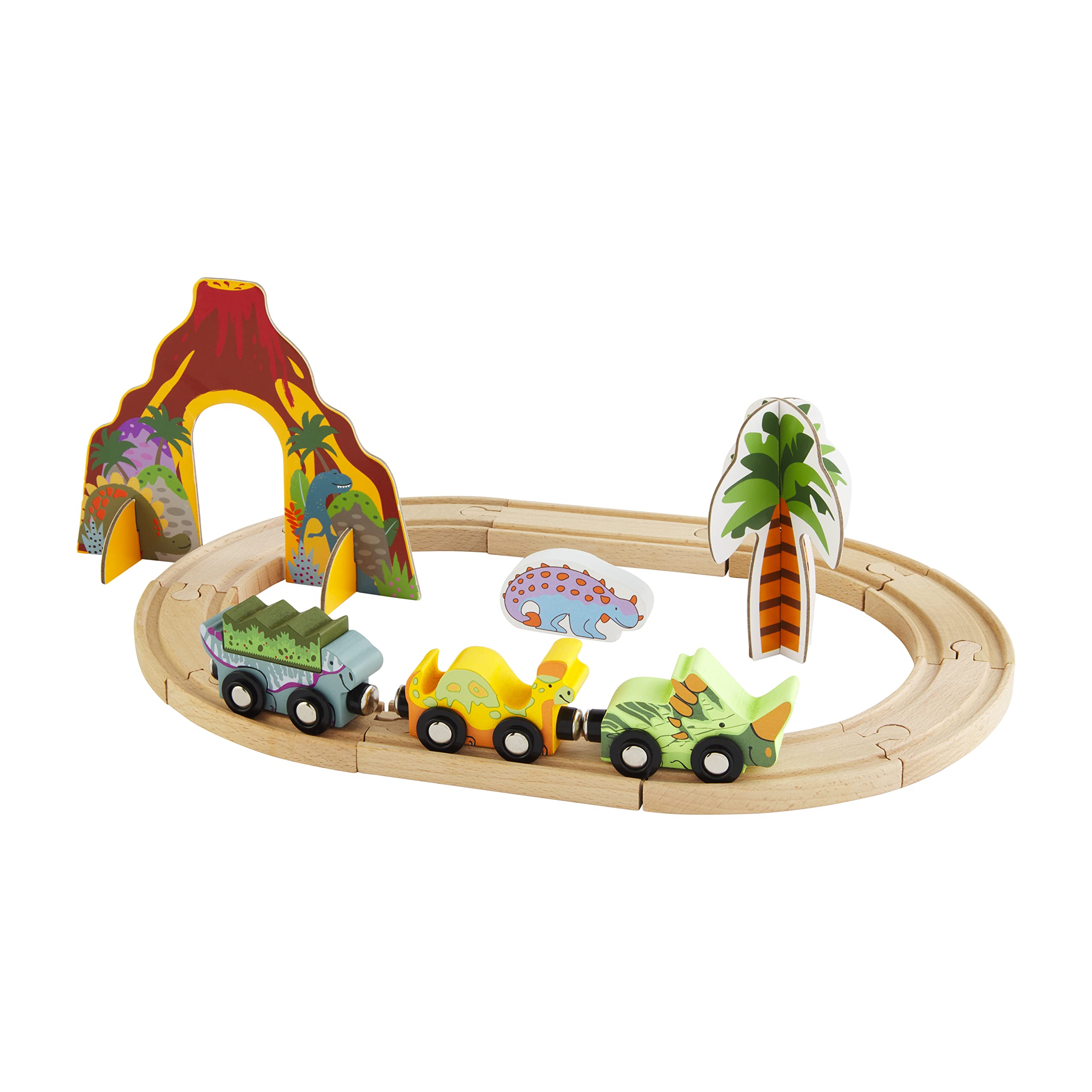 Set De Tren Mud Pie Dino Para Niños Con Pista, Túnel Y Accesorios - Venta Internacional.