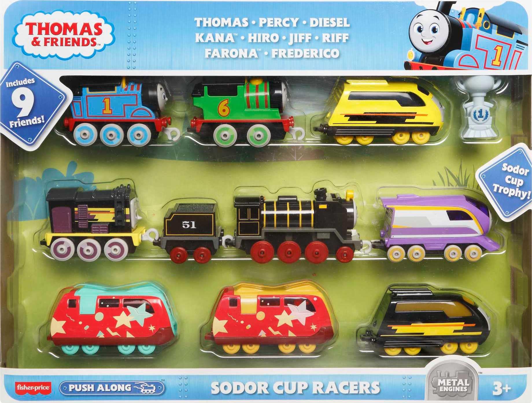 Foto 7 pulgar | Juego De 9 Unidades Diecast Toy Trains Thomas & Friends Sodor Cup Racers - Venta Internacional.