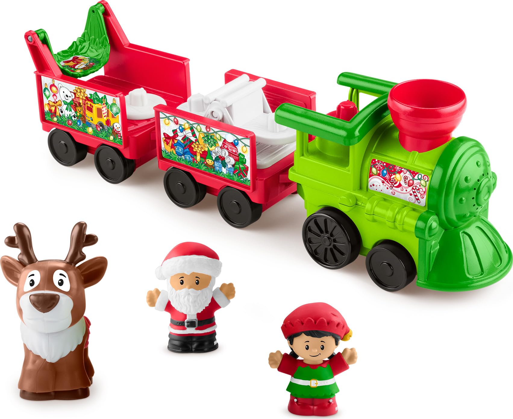 Foto 2 pulgar | Toy Train Fisher-price Little People Con Papá Noel Y Reno - Venta Internacional.