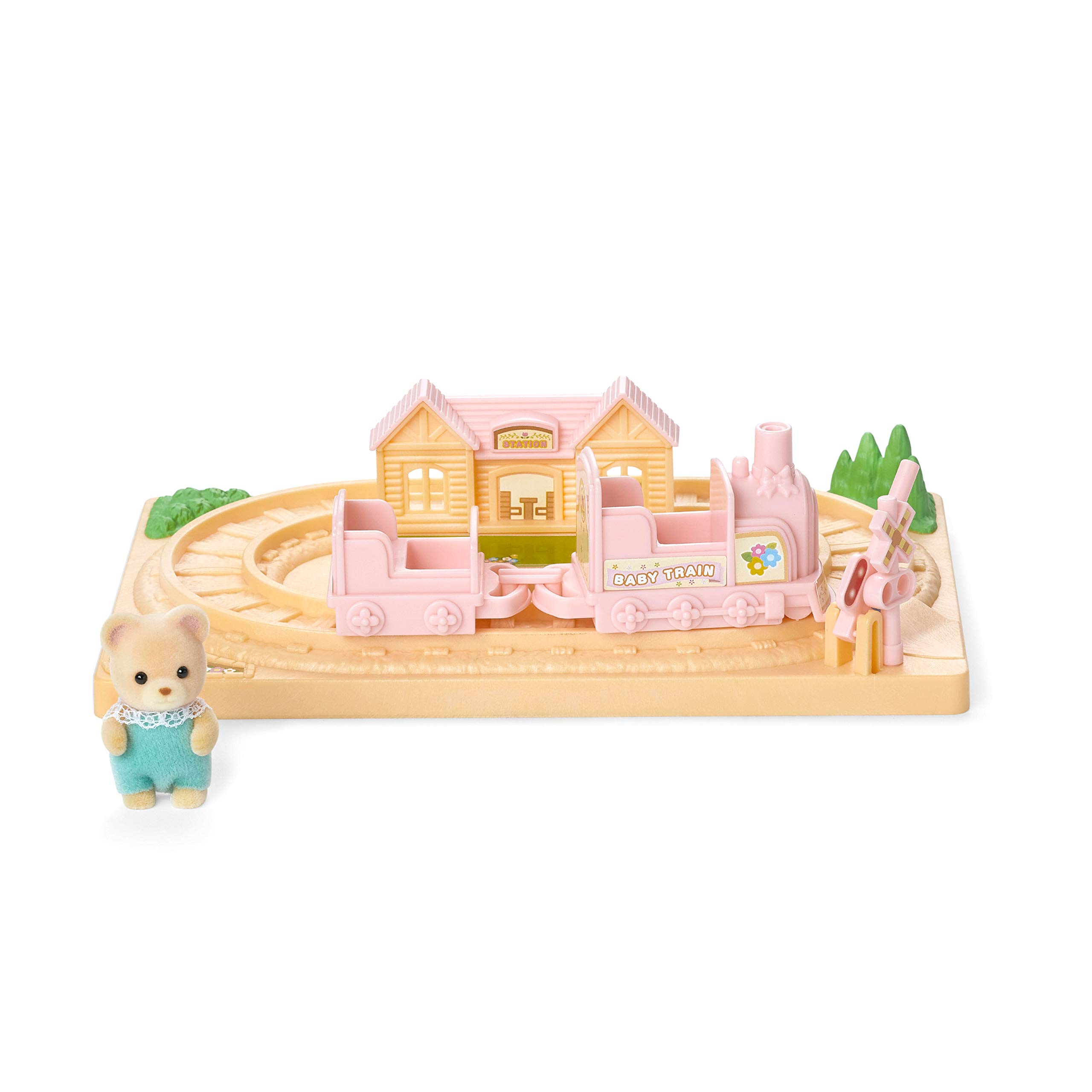 Figura De Bebé Con Oso De Toy Train Calico Critters - Venta Internacional.