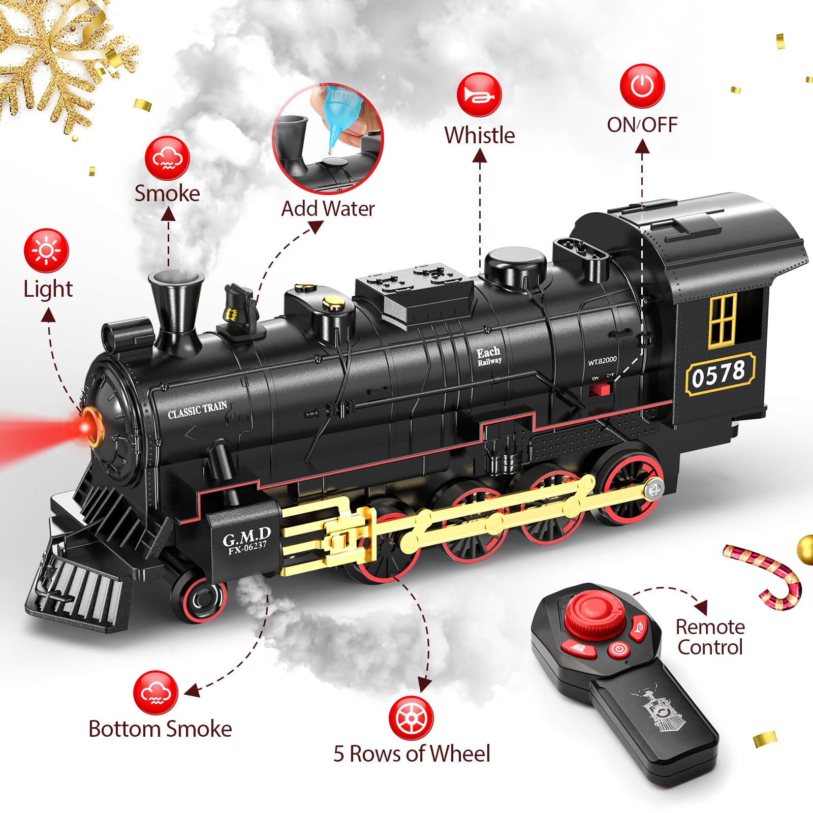 Foto 3 pulgar | Tren Hot Bee con Mando A Distancia con Locomotora De Vapor - Venta Internacional