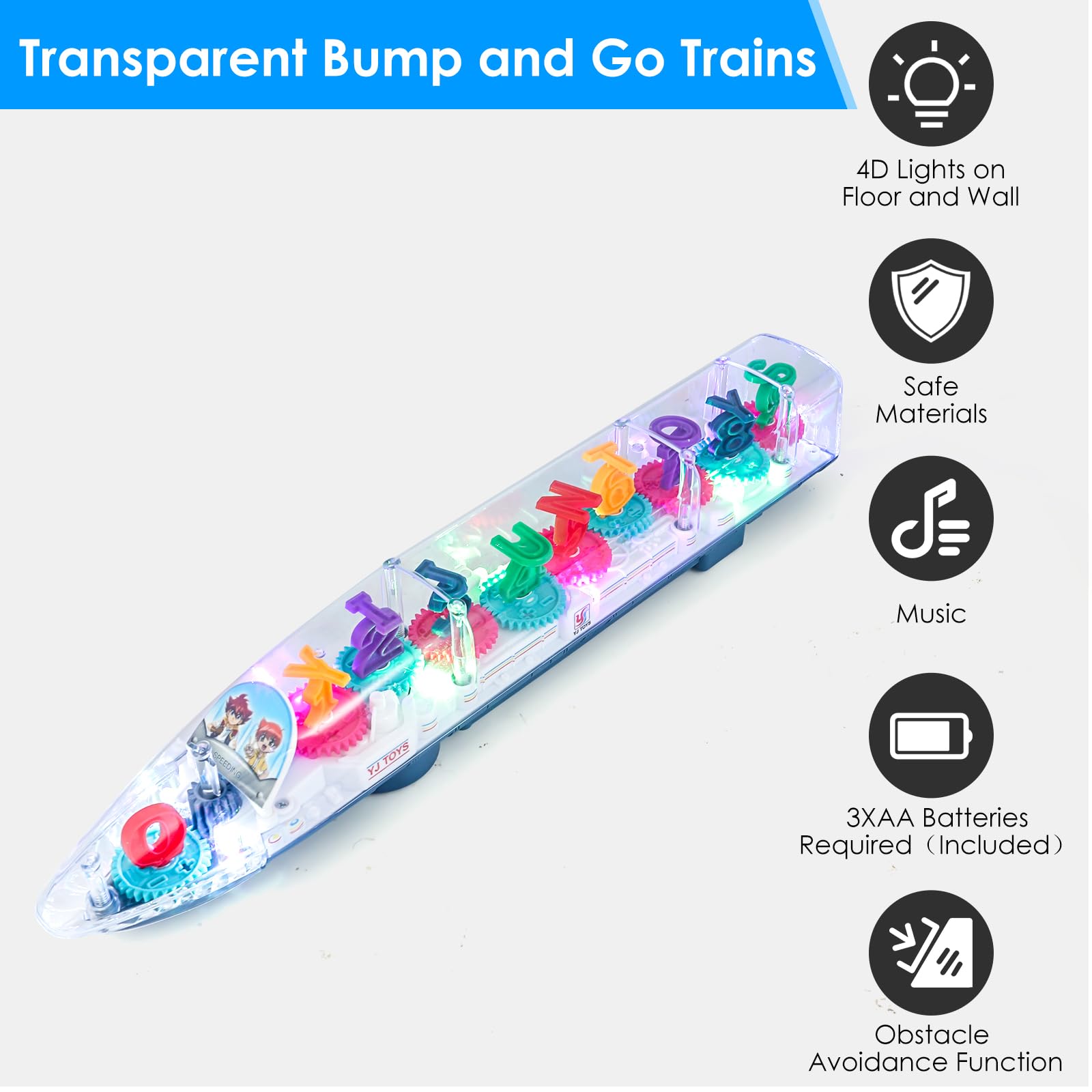 Foto 3 pulgar | Toy Train Zhfuys Lightning Bullet 3d Transparente Con Música - Venta Internacional.