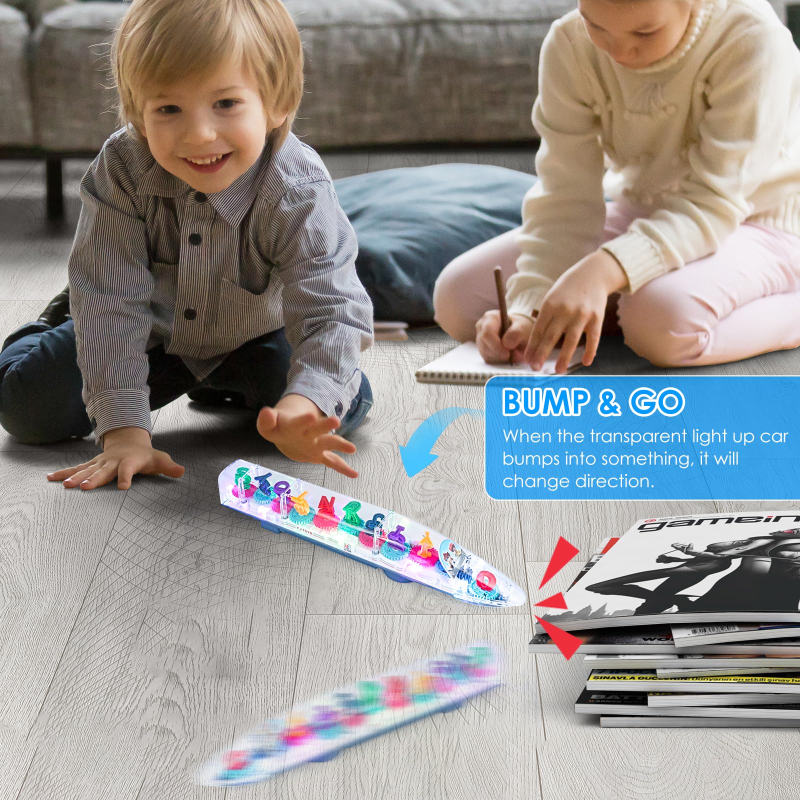 Foto 5 | Toy Train Zhfuys Lightning Bullet 3d Transparente Con Música - Venta Internacional.