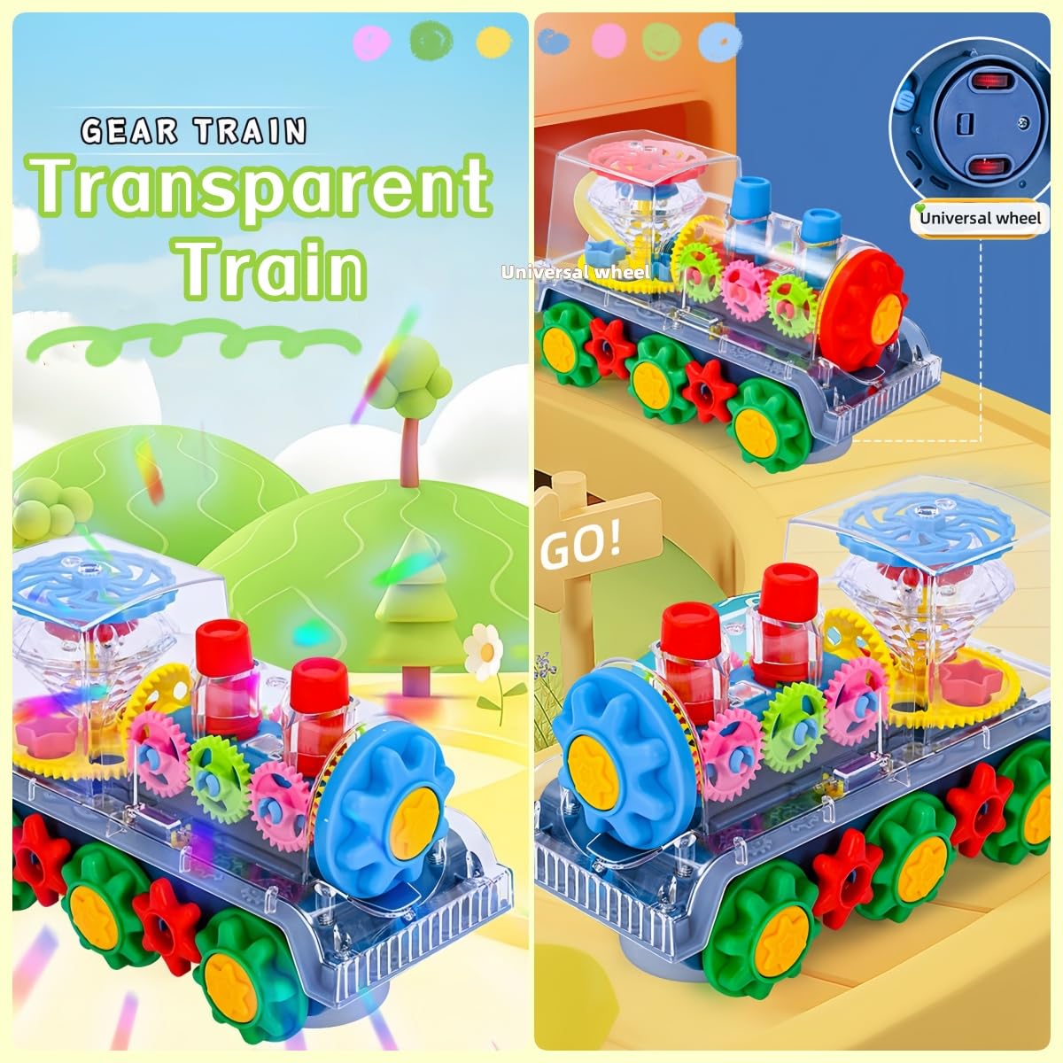 Foto 5 pulgar | Equipo Transparente Iluminado Con Luces Zhfuys De Train Toy Para Niños - Venta Internacional.