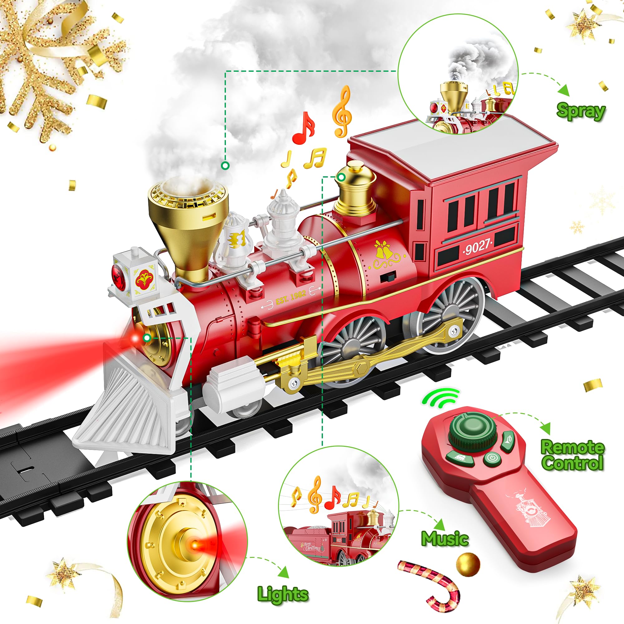 Foto 3 pulgar | Set De Tren Navideño Hot Bee Con Mando A Distancia Para Niños - Venta Internacional.