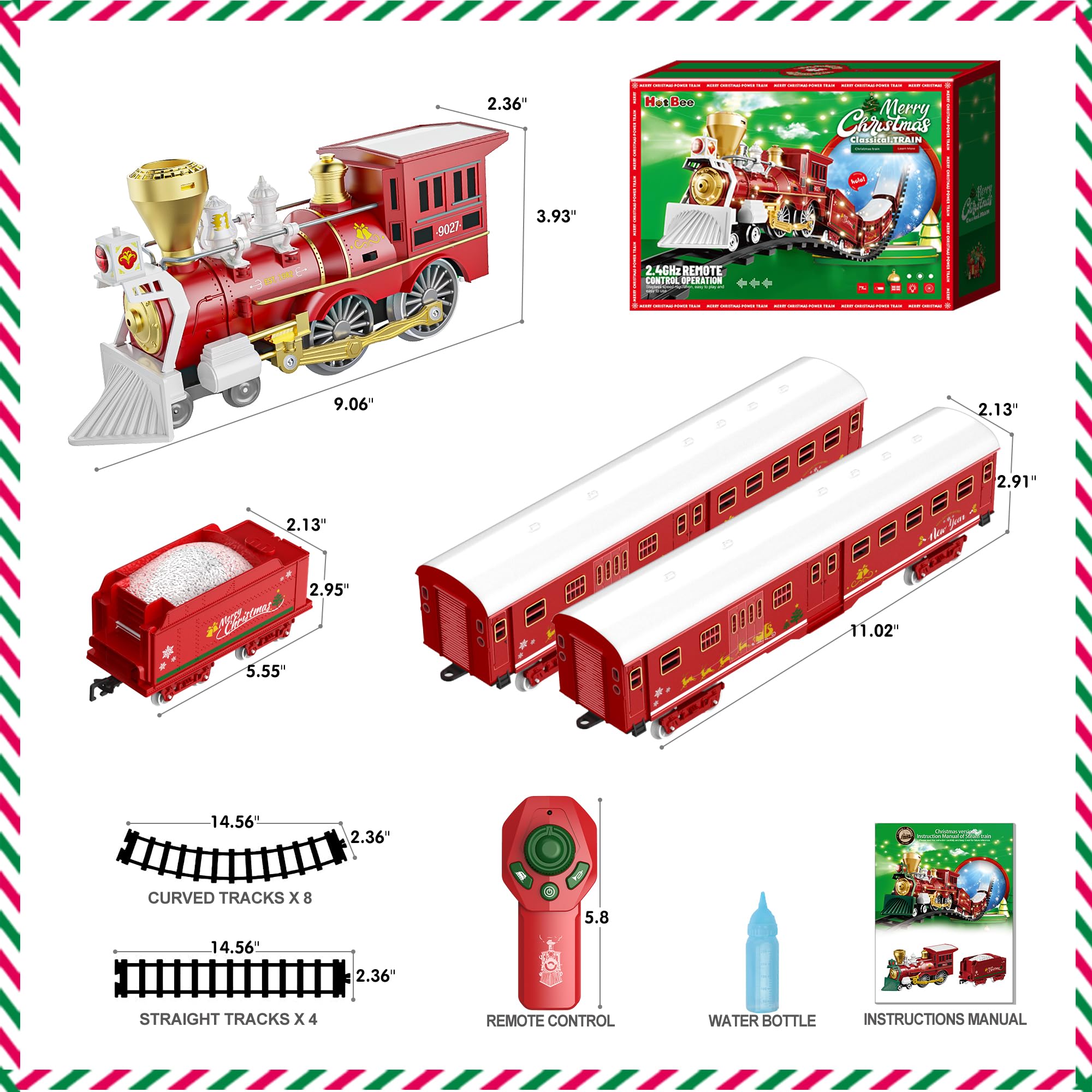 Foto 6 pulgar | Set De Tren Navideño Hot Bee Con Mando A Distancia Para Niños - Venta Internacional.