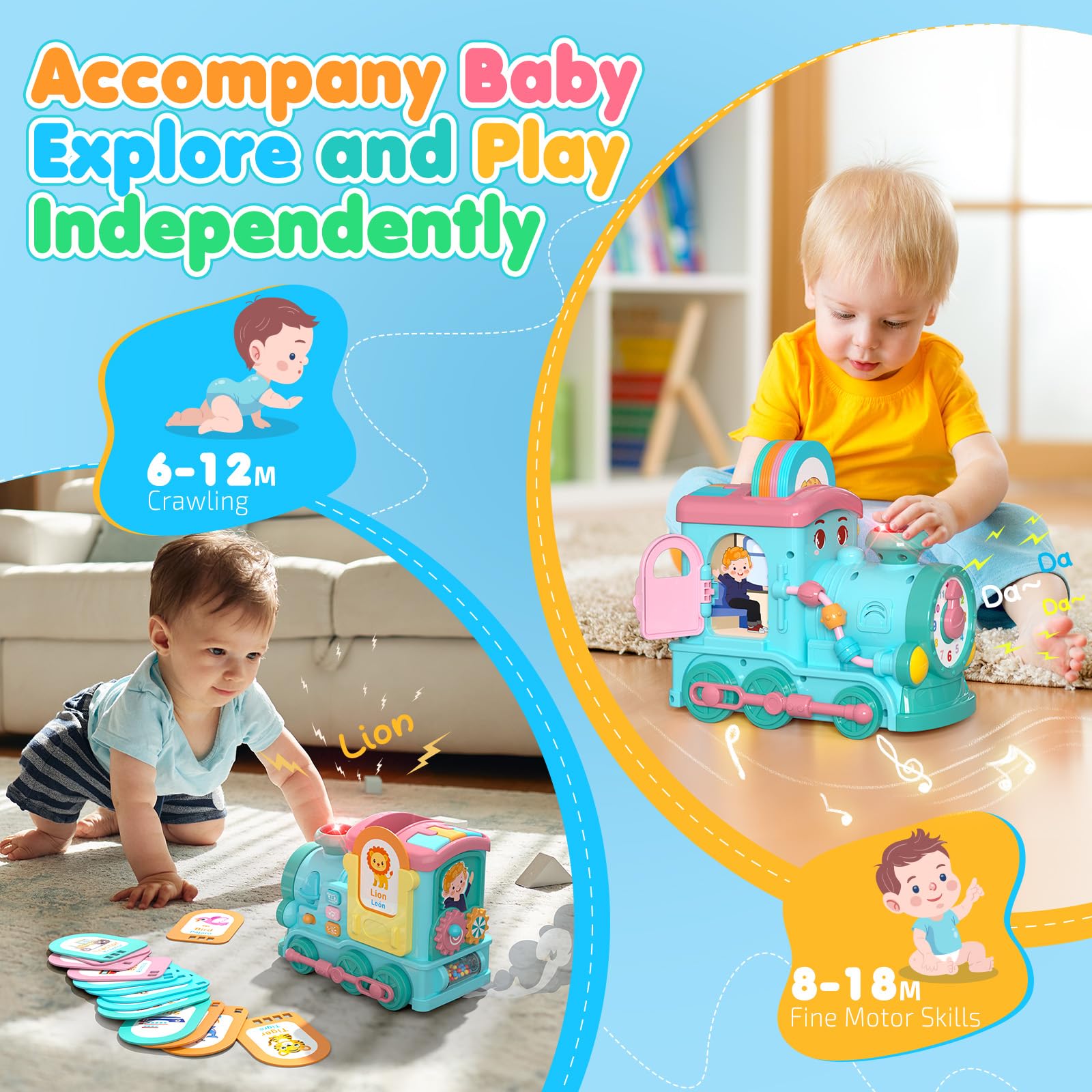 Foto 3 | Toddler Toys Hot Bee, Tren Multimusical De 2 A 3 Años Con Tarjetas - Venta Internacional.