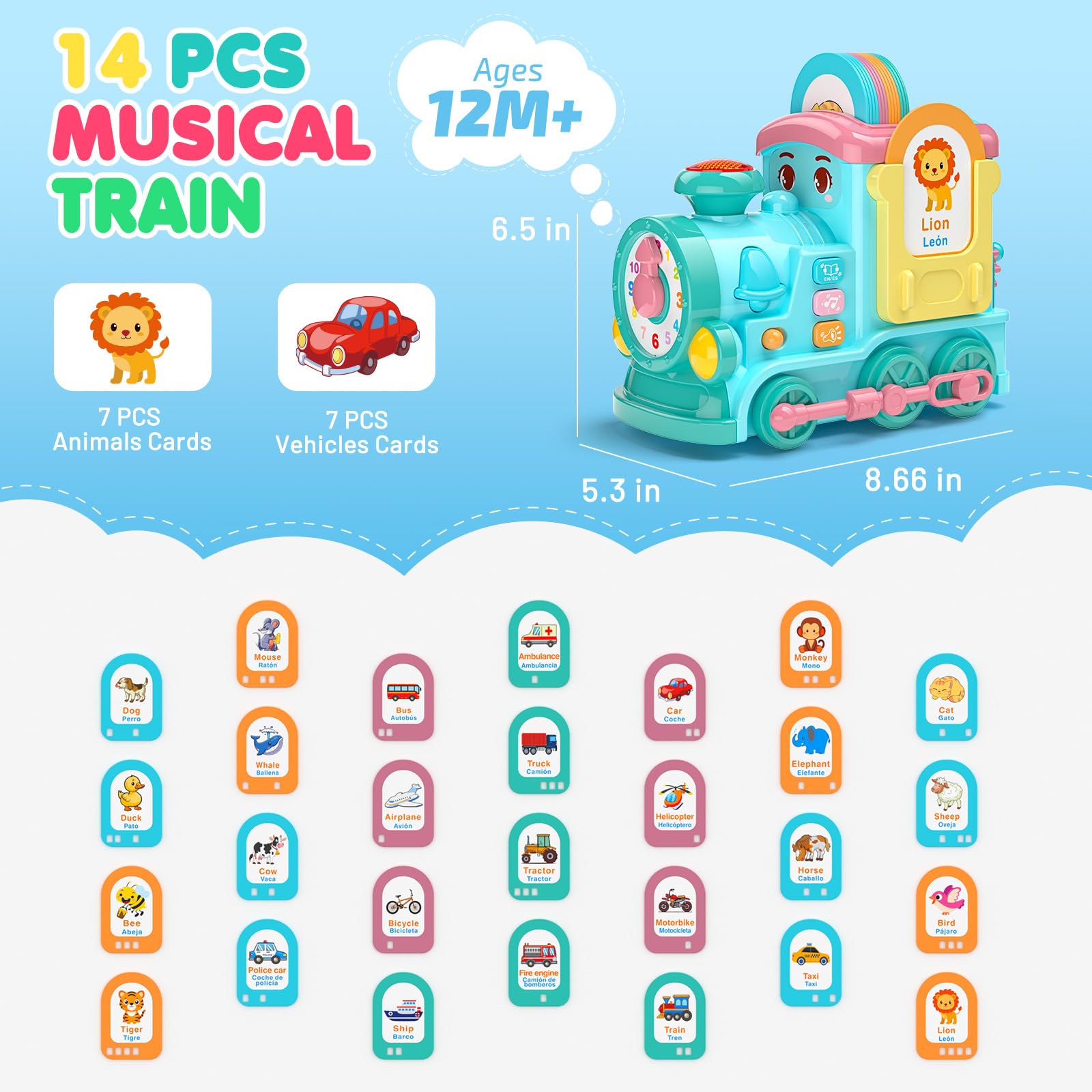 Foto 4 | Toddler Toys Hot Bee, Tren Multimusical De 2 A 3 Años Con Tarjetas - Venta Internacional.