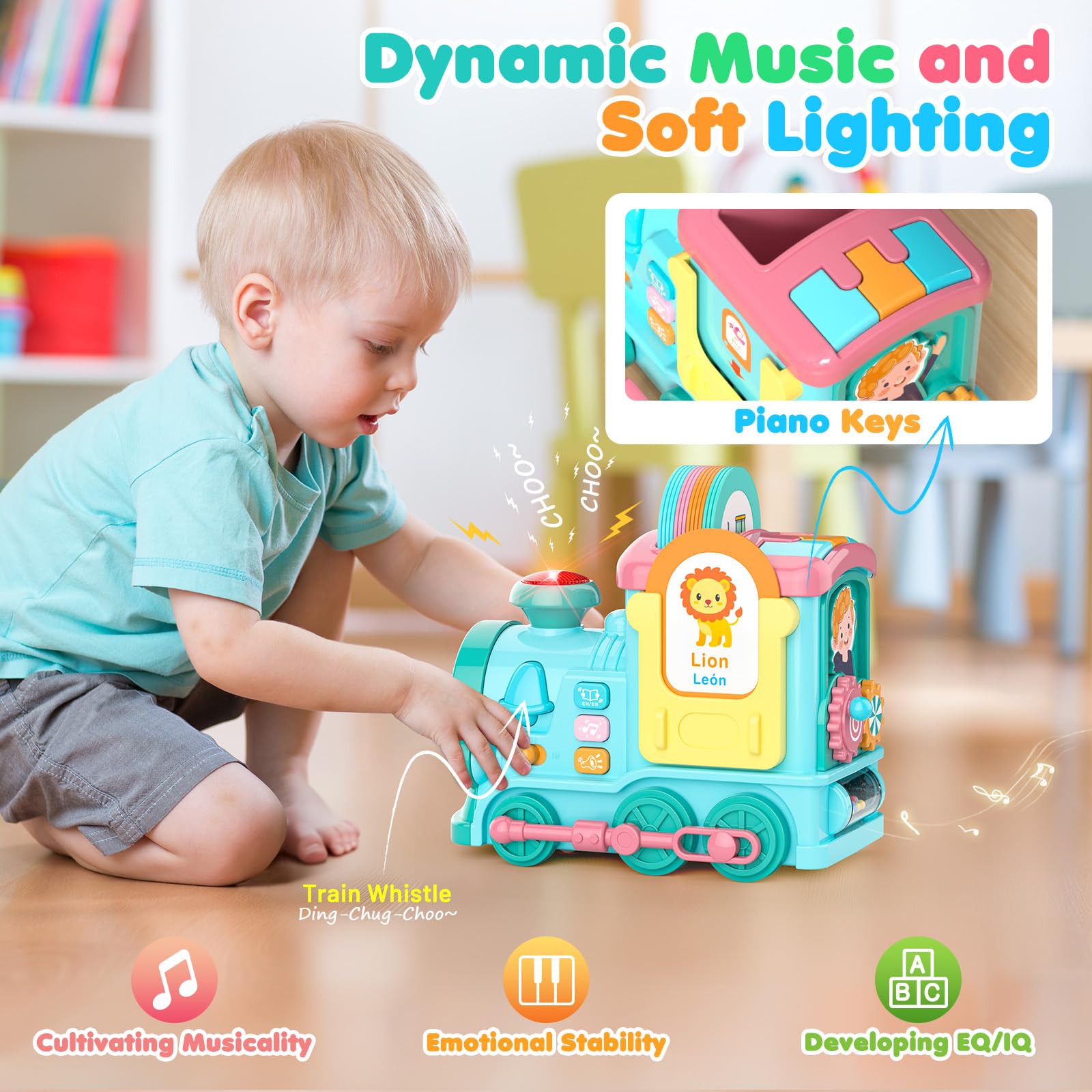 Foto 6 | Toddler Toys Hot Bee, Tren Multimusical De 2 A 3 Años Con Tarjetas - Venta Internacional.